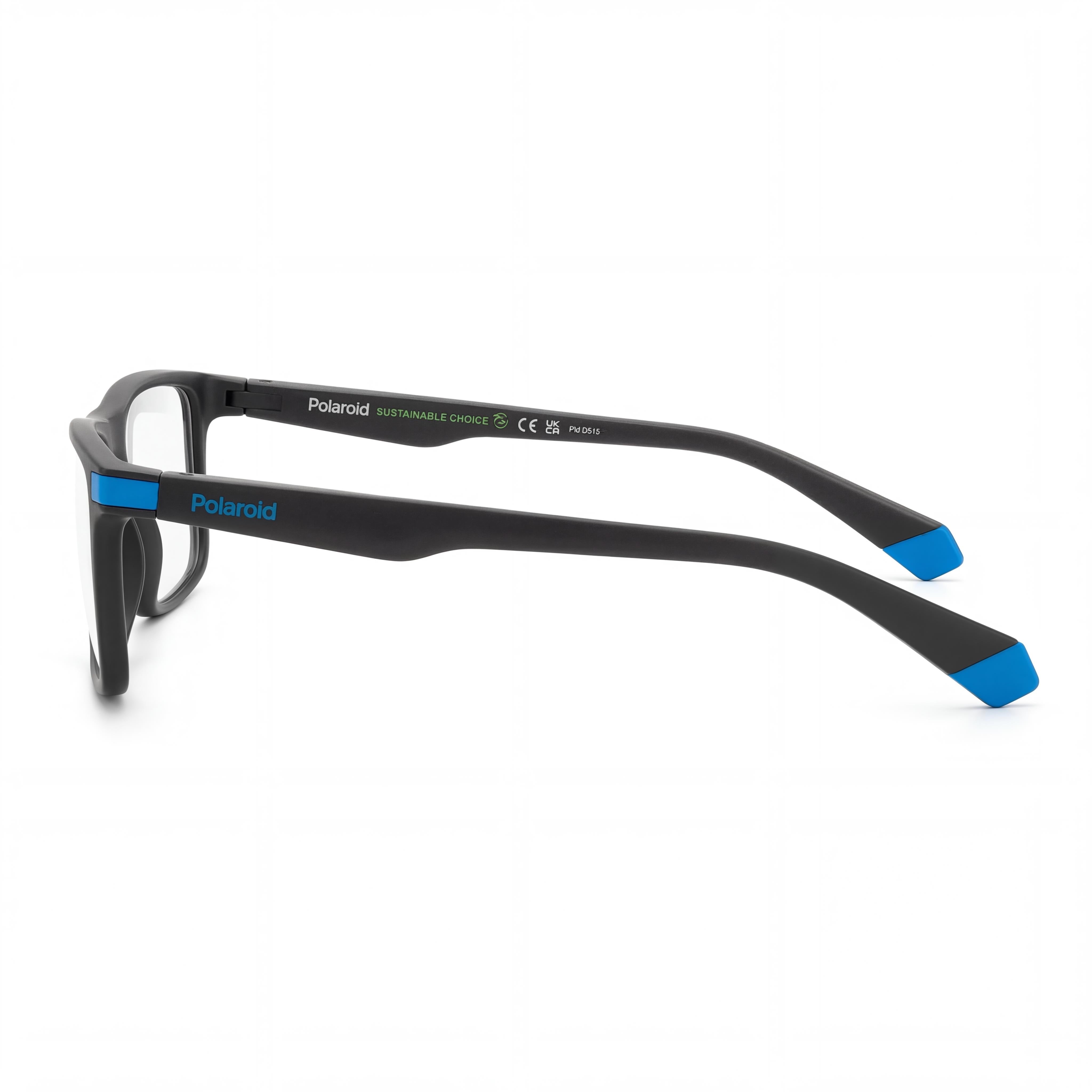 Gafas de sol Polaroid Modern para mujer, sin polarizar, en azul y negro mate, de ECO CO-POLYESTER de 55 mm, Photo 3