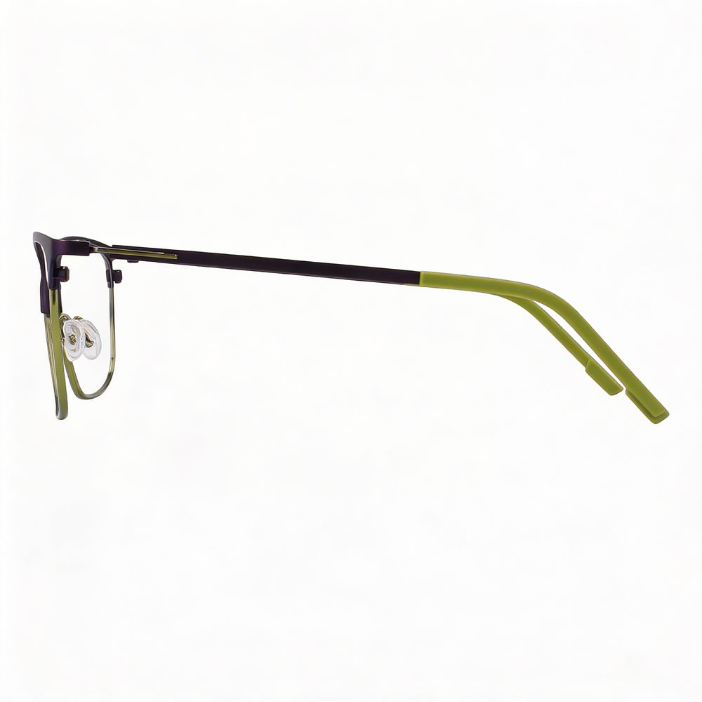 Lentes Flexon E1148 Unisex con montura de acetato en color azul marino mate y oliva, ancho de lente 53