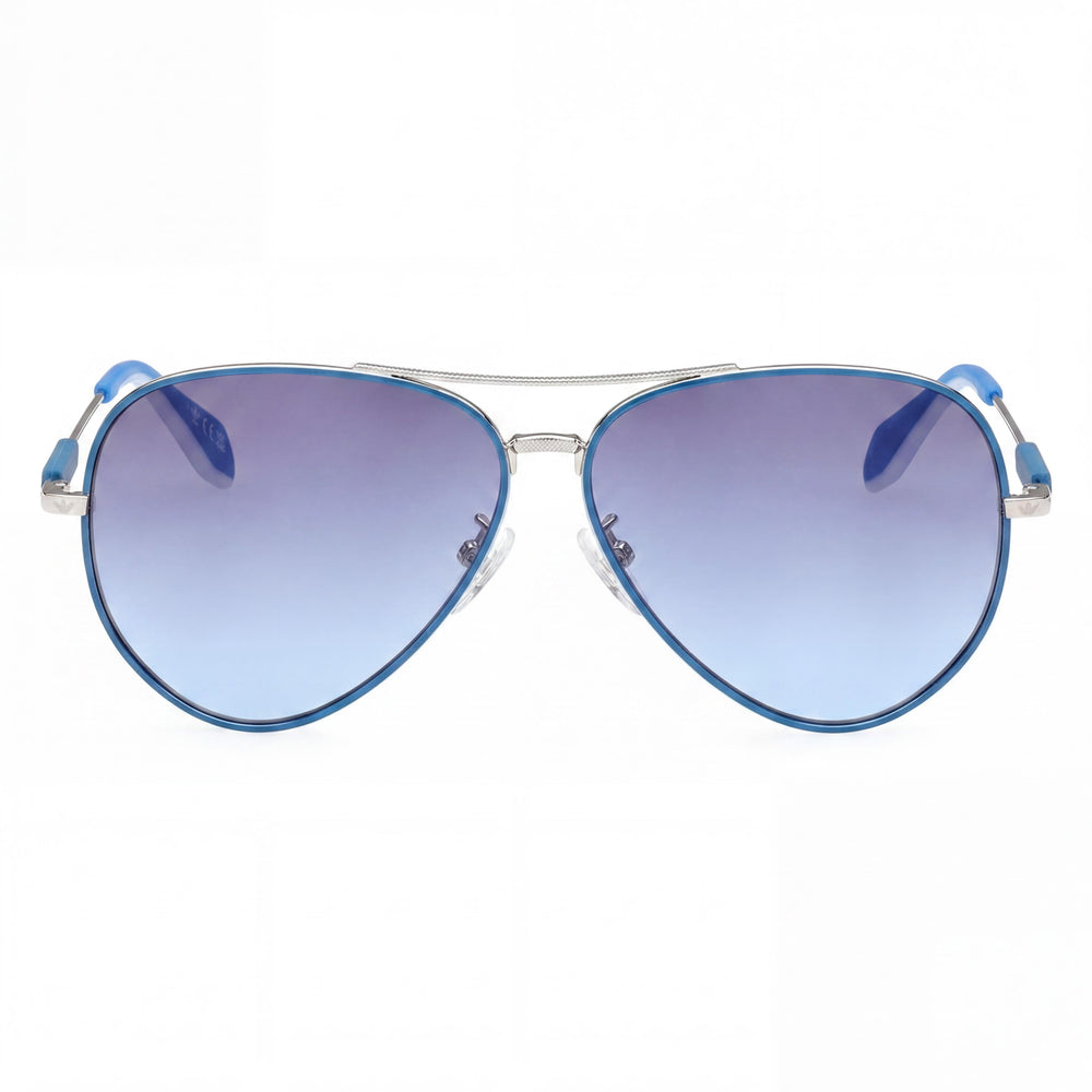 adidas Originals Or0085 Unisex Acetate Light Blue / Light Ruthenium Frame Blue Mirror Non-Polarized UV Lenses 59mm