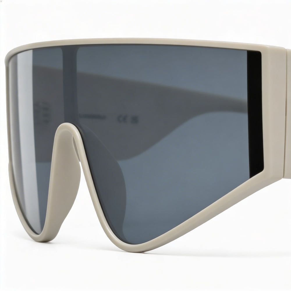 Gafas de sol de acetato Karl Lagerfeld para mujer, diseño de máscara, lentes azul grisáceo, protección 100 % UV 400, 65-19-140 mm