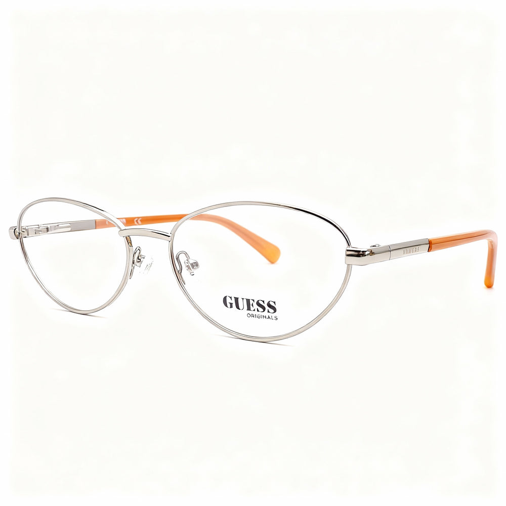 GUESS Gu8238 Men's Metal Frame Eyeglasses in Shiny Gunmetal, Size 55mm (Lens), 16mm (Bridge), 140mm (Temple)