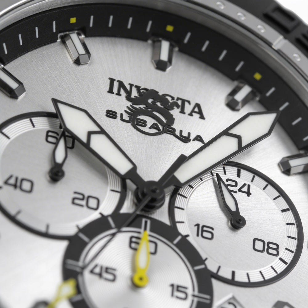 Invicta Subaqua - Noma IV 48201 Reloj cronógrafo de cuarzo para hombre, acero inoxidable, esfera plateada, caja de 50 mm