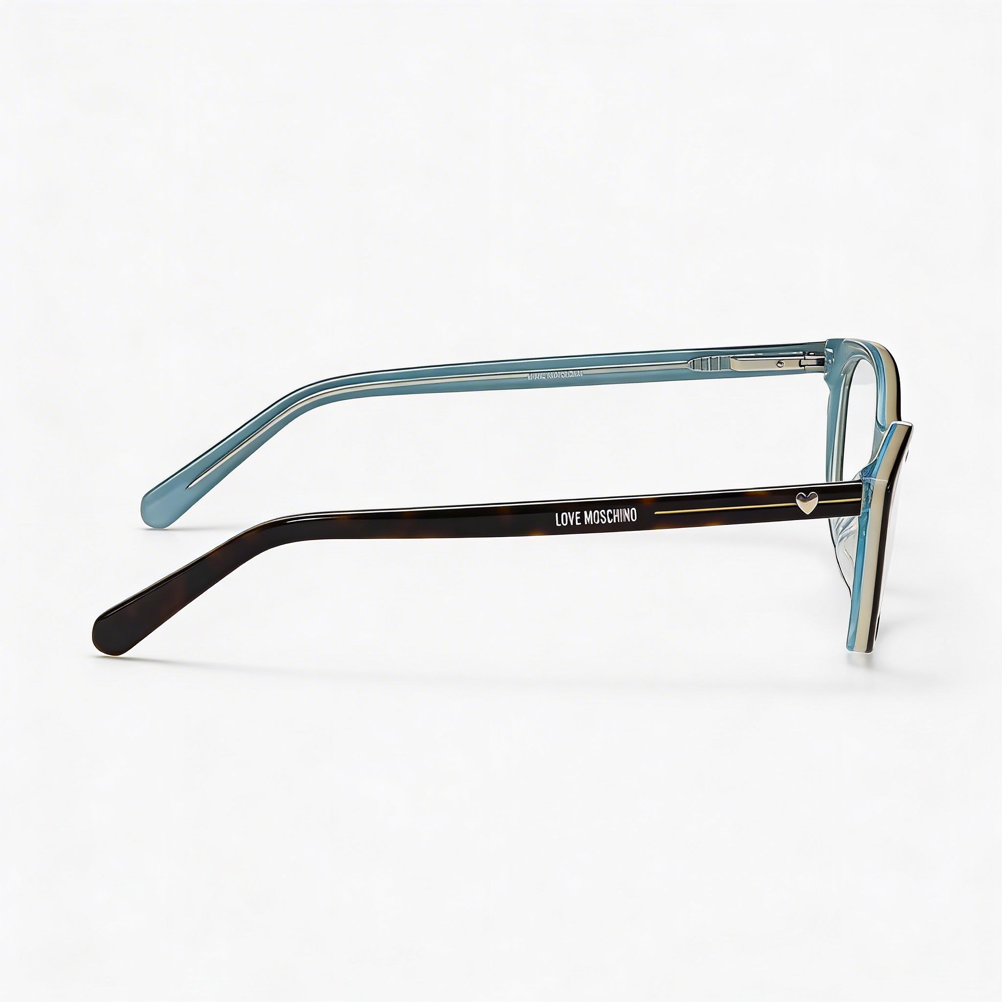 Love Moschino Trilayer Heart Cat-Eye Acetate Women's Eyeglasses, Dark Havana, Size 51-17-135, Photo 3