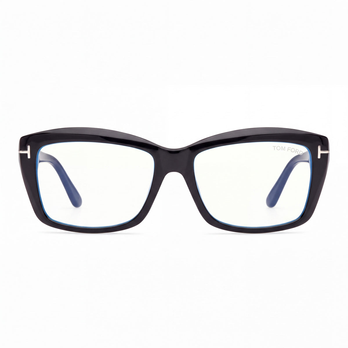 Marcolin Ft6065-b Women's Classic Sunglasses, Shiny Black Blue Filter Plastic Frame, Black Non-Polarized Lenses 55mm, Photo 2