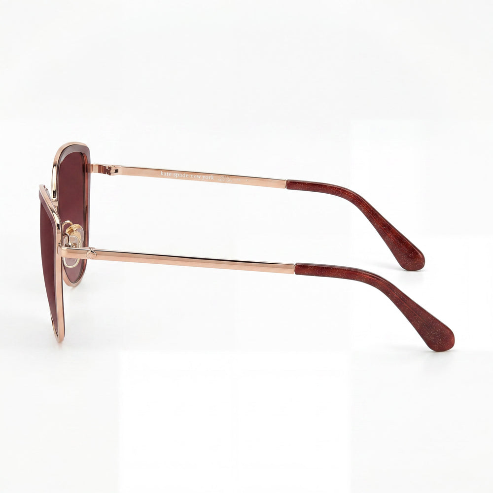kate spade new york Classic Unisex Red Gold Pink Stainless Steel UV Protection Sunglasses 56-17-140