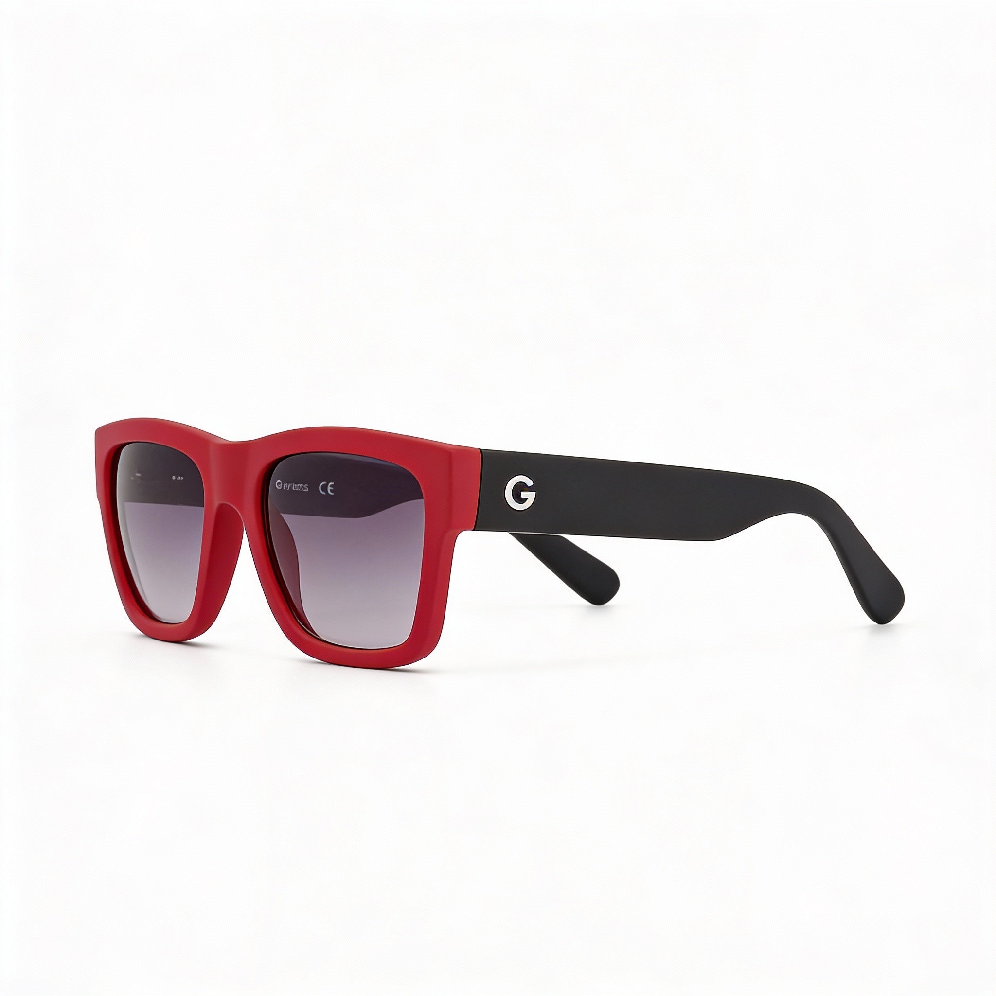 Gafas de sol GUESS Classic para mujer con montura de plástico roja, lentes compuestas ahumadas no polarizadas con protección UV400, Photo 1