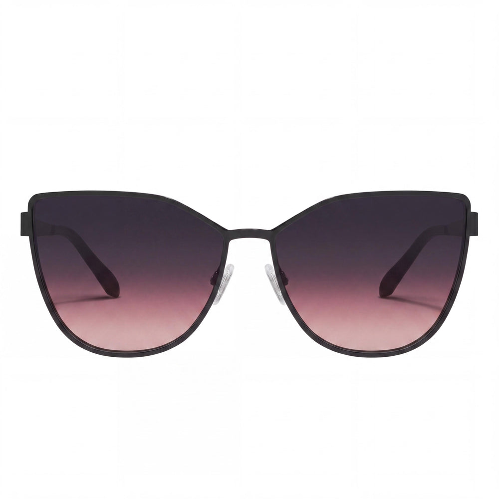QUAY AUSTRALIA In Pursuit Women's Black Pink Plastic Frame Black Plum Pink Lens UV Protection Sunglasses 64mm