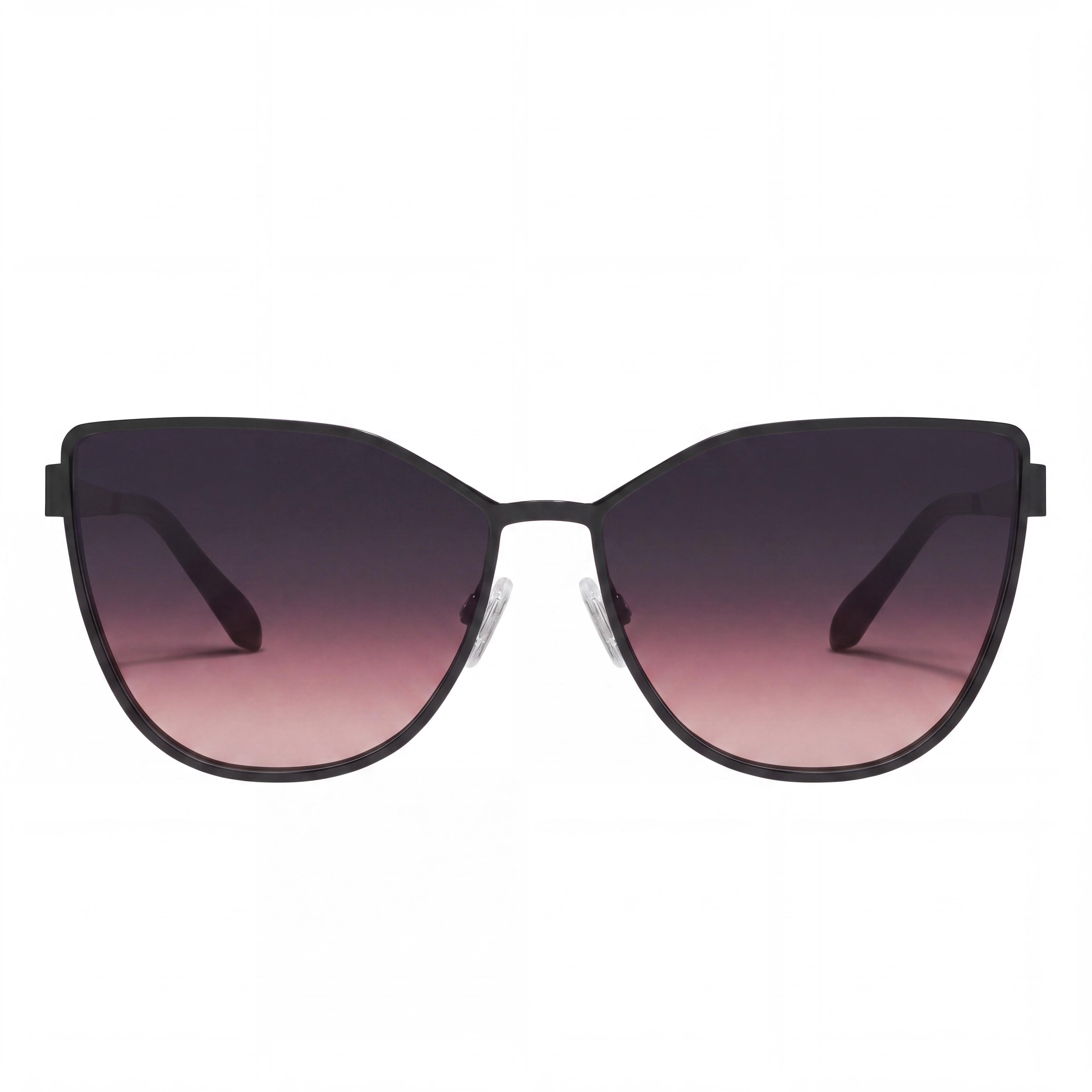 QUAY AUSTRALIA In Pursuit Women's Black Pink Plastic Frame Black Plum Pink Lens UV Protection Sunglasses 64mm, Photo 2
