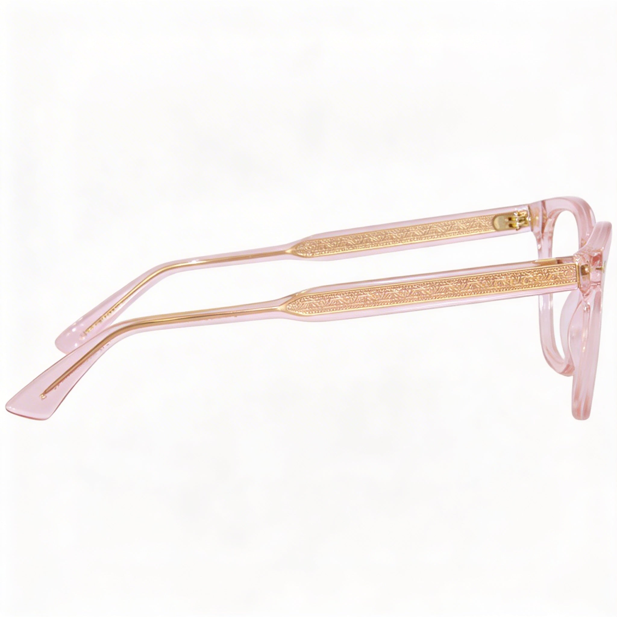 Gucci GG0184O Square Women's Transparent Pink Plastic Frame 50mm Eyeglasses, Photo 3