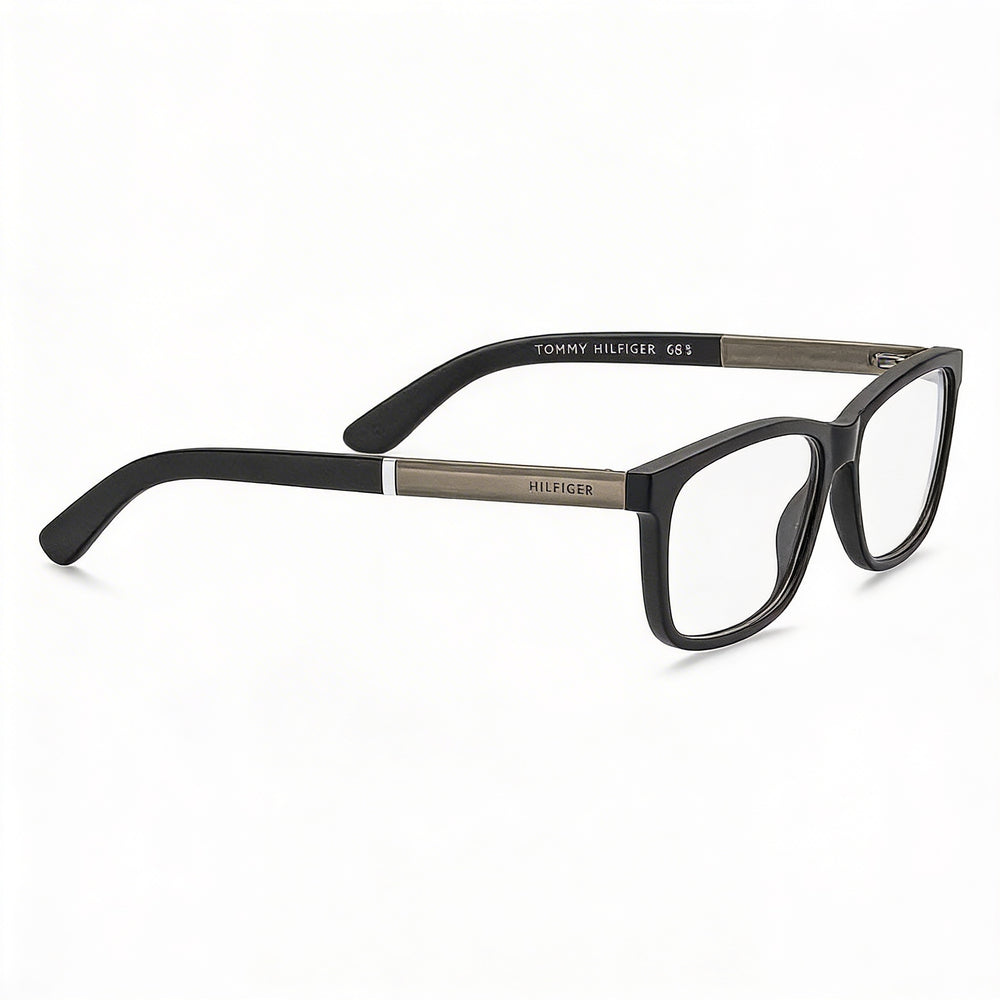 Tommy Hilfiger TH 1478 Women's Pilot Shape Full-Rim Plastic Eyeglasses with Demo Lenses, Matt Black, 55mm Lens Width