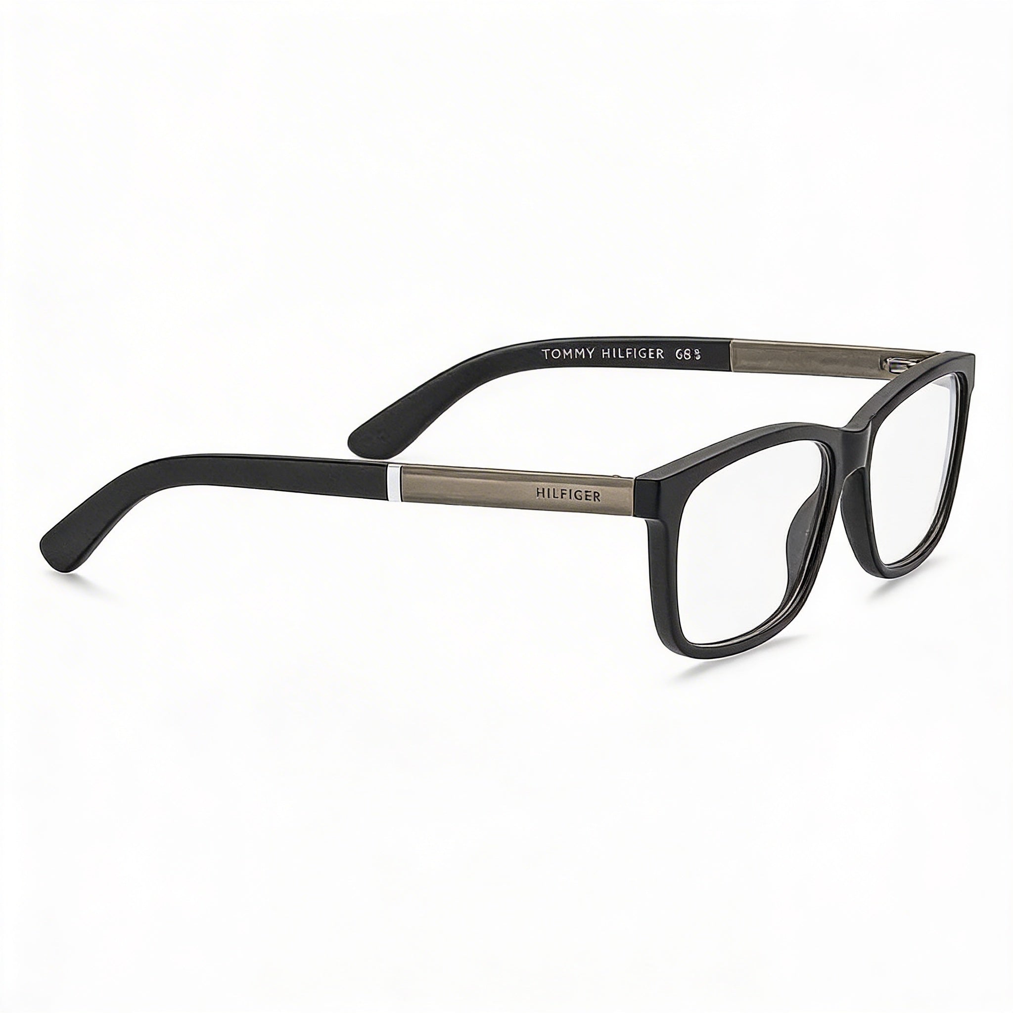 Gafas Tommy Hilfiger TH 1478 para mujer, forma piloto, montura completa de plástico con lentes de demostración, negro mate, 55 mm de ancho de lente, Photo 2