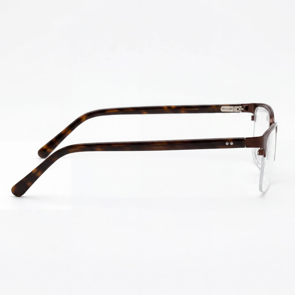 Chesterfield Classic Men’s Brown Metal Eyeglasses Frames with Polycarbonate Lenses, Size 57-18-150