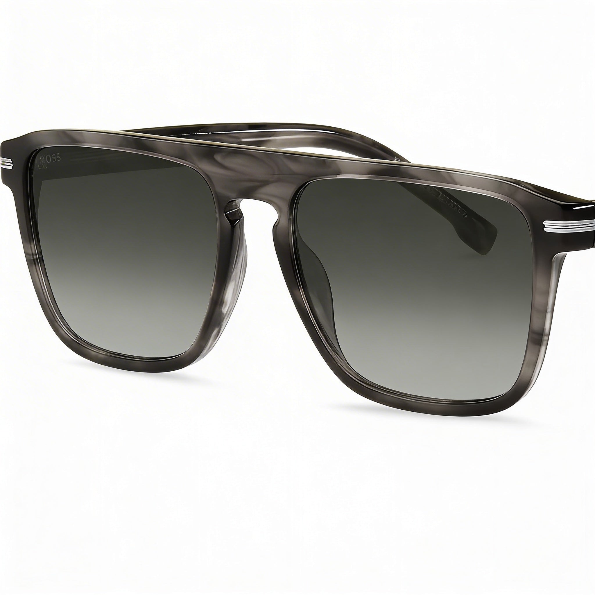 Gafas de sol Hugo Boss BOSS 1599/S para mujer, estilo y expresión, en acetato gris cuerno, con lentes verdes degradadas con protección UV, de 56 mm, Photo 3