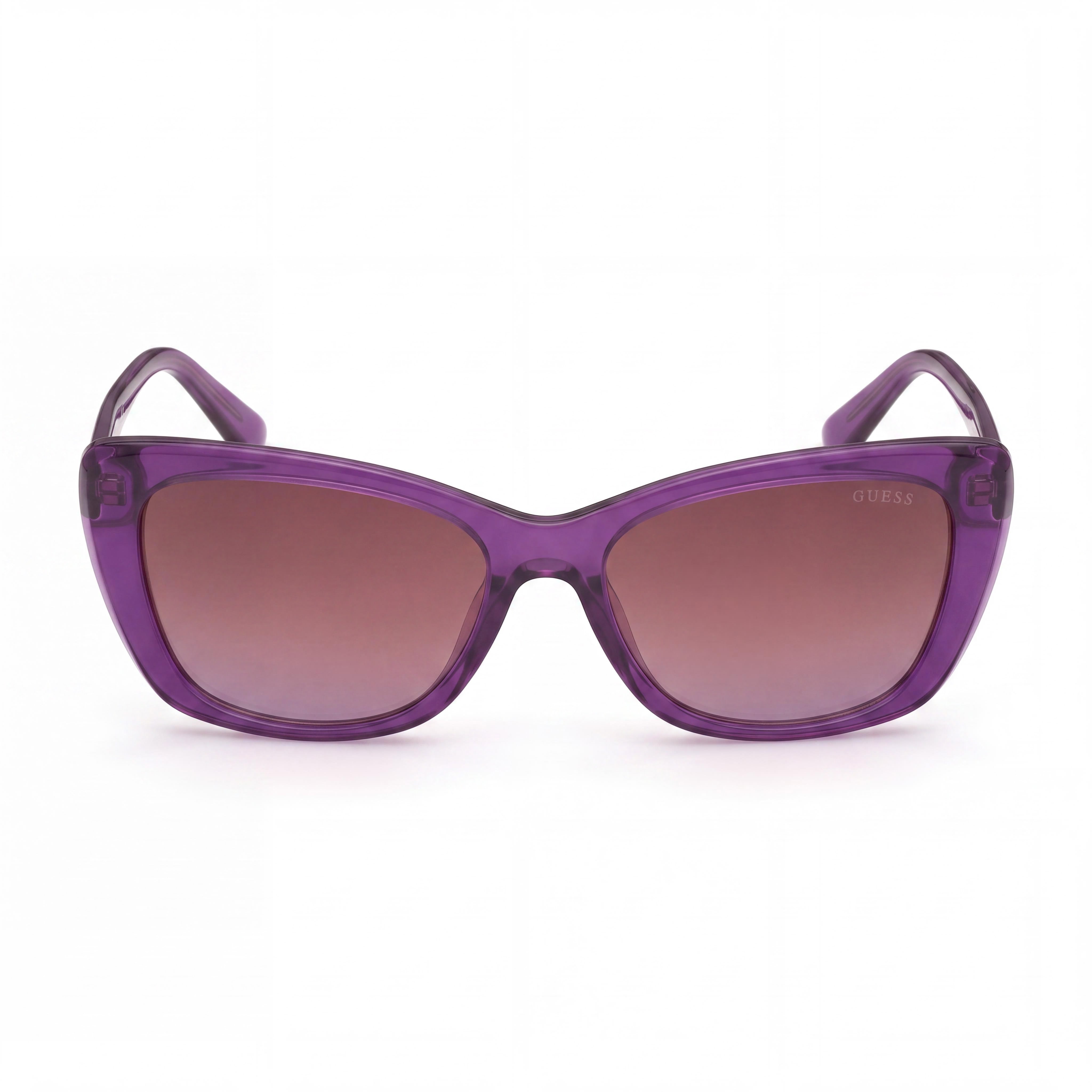 GUESS geometric gu777483z55 Gafas de sol polarizadas de plástico morado para mujer con protección UV y efecto espejo degradado morado de 55 mm, Photo 2