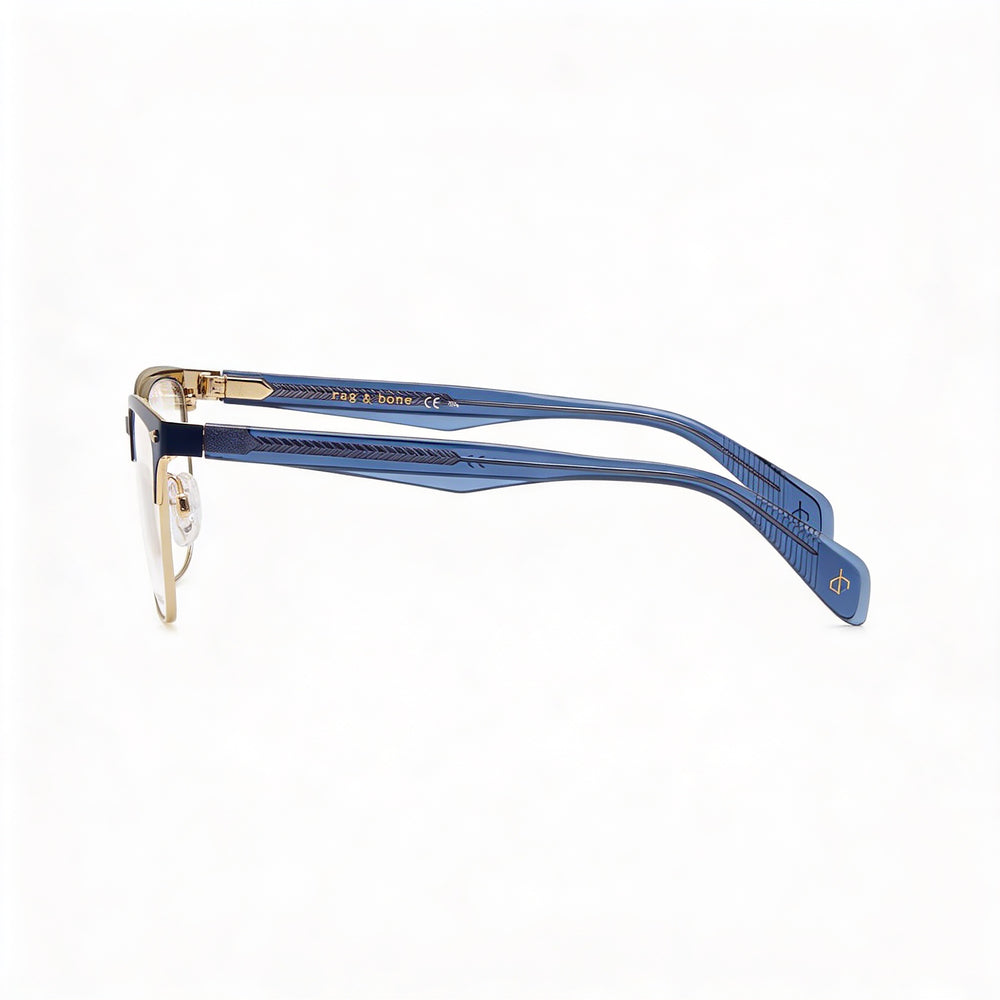 Gafas de sol Rag & Bone Modern para mujer con montura de acero de aleación azul y lentes de policarbonato azul (51-17-140 mm)