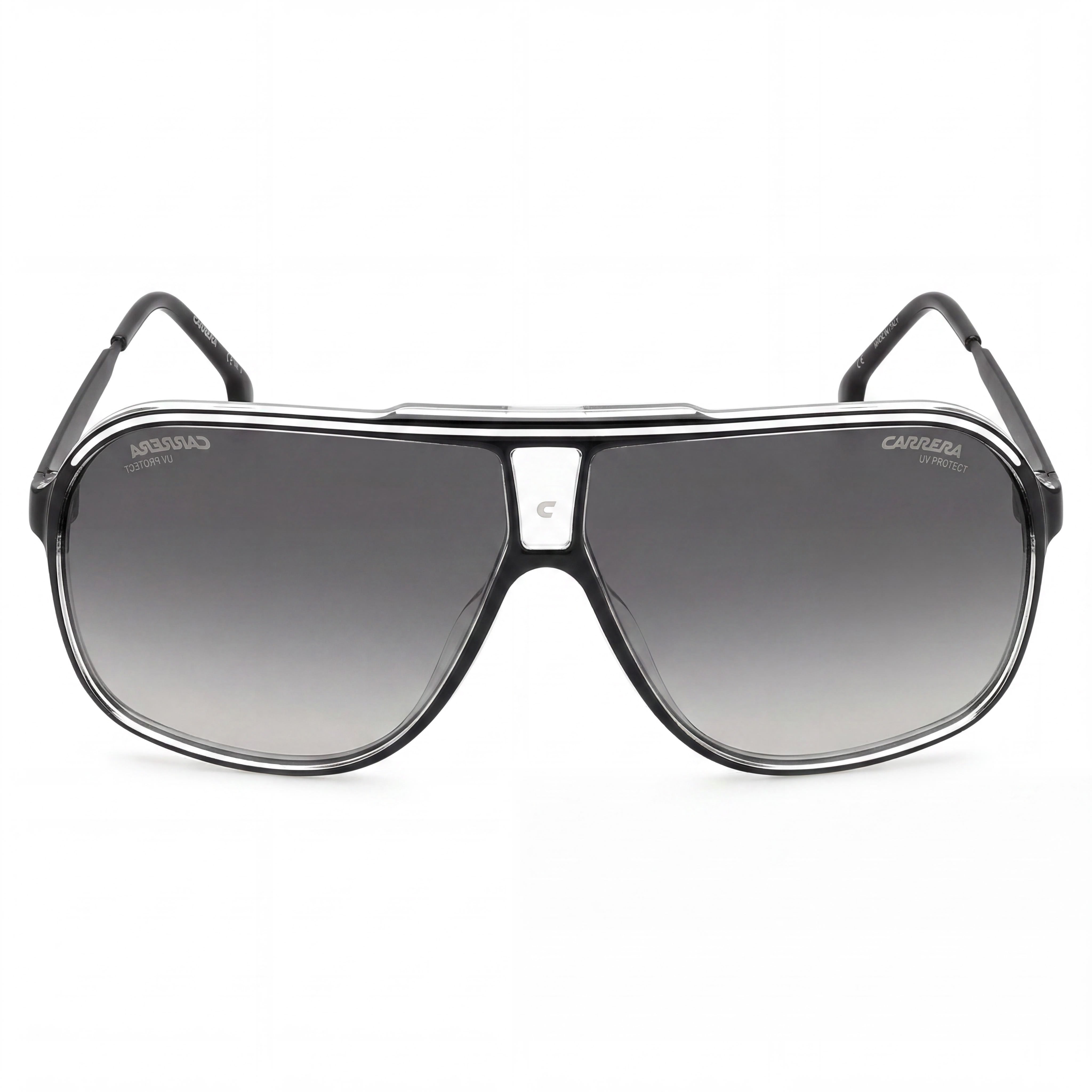 Carrera Contemporary Black White Aviator Sunglasses Unisex, 64mm, Photo 2