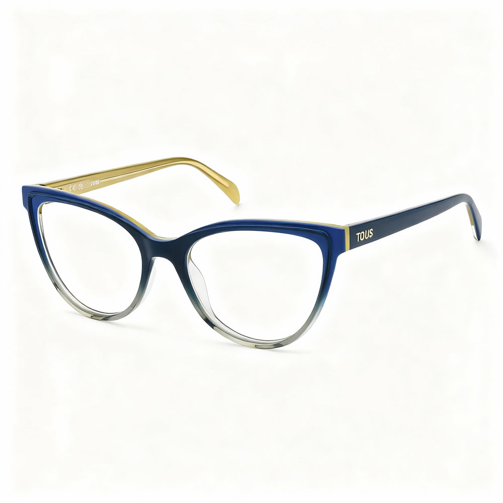 TOUS VTOC16 Women's Casual Acetate Full-Rim Eyeglasses, Brown Pink Havana, 53mm Lens Width