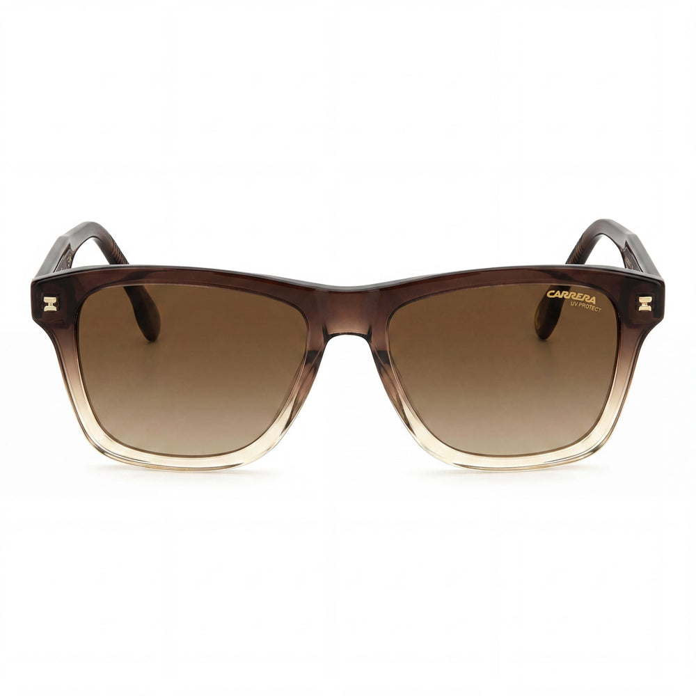 Gafas de sol unisex Carrera 266/S cuadradas de acetato no polarizadas, armazón marrón beige, lentes marrones 53-17-150