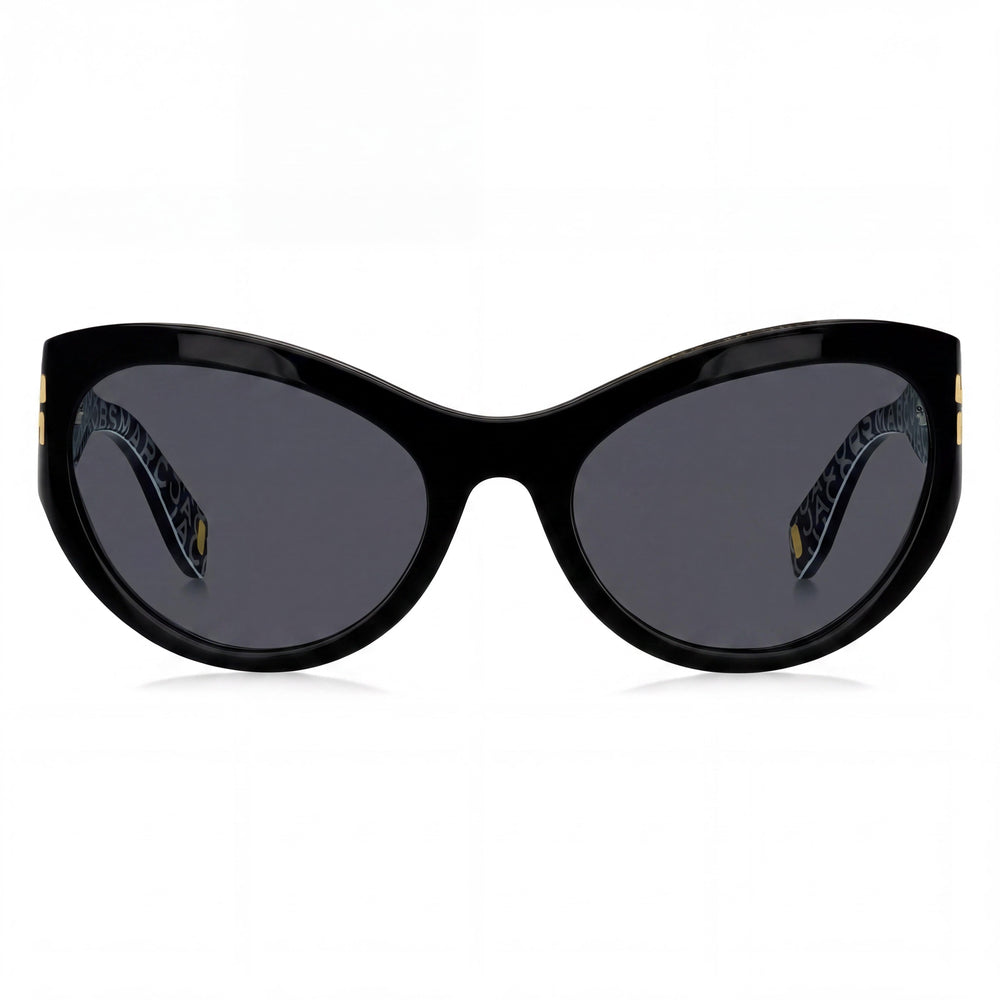 Gafas de sol Marc Jacobs Mj 1087/S para mujer, estilo ojo de gato, de plástico negro y policarbonato, con protección UV, 61 mm