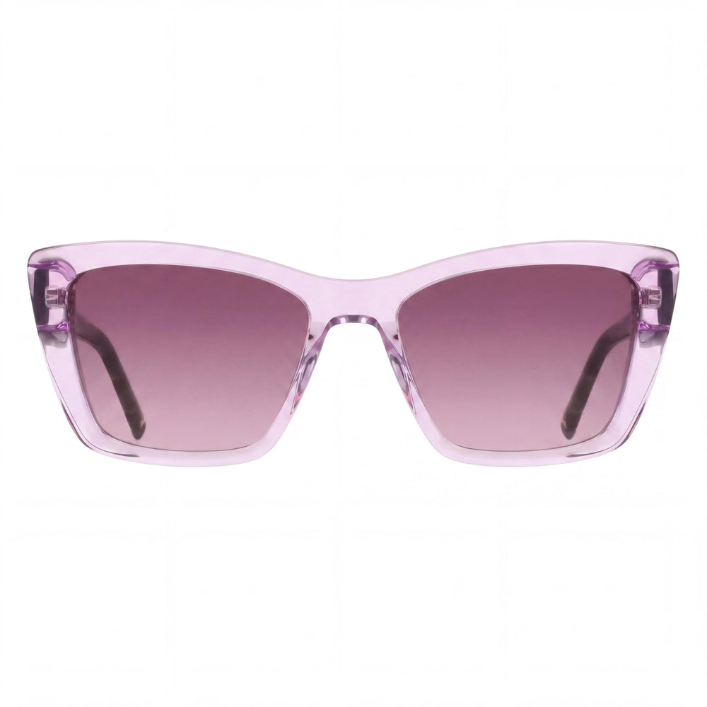 Gafas de sol DKNY para hombre DK554S de acetato lila con cristales modernos, lentes rojas de doble degradado no polarizadas, protección UV 400, 54 mm