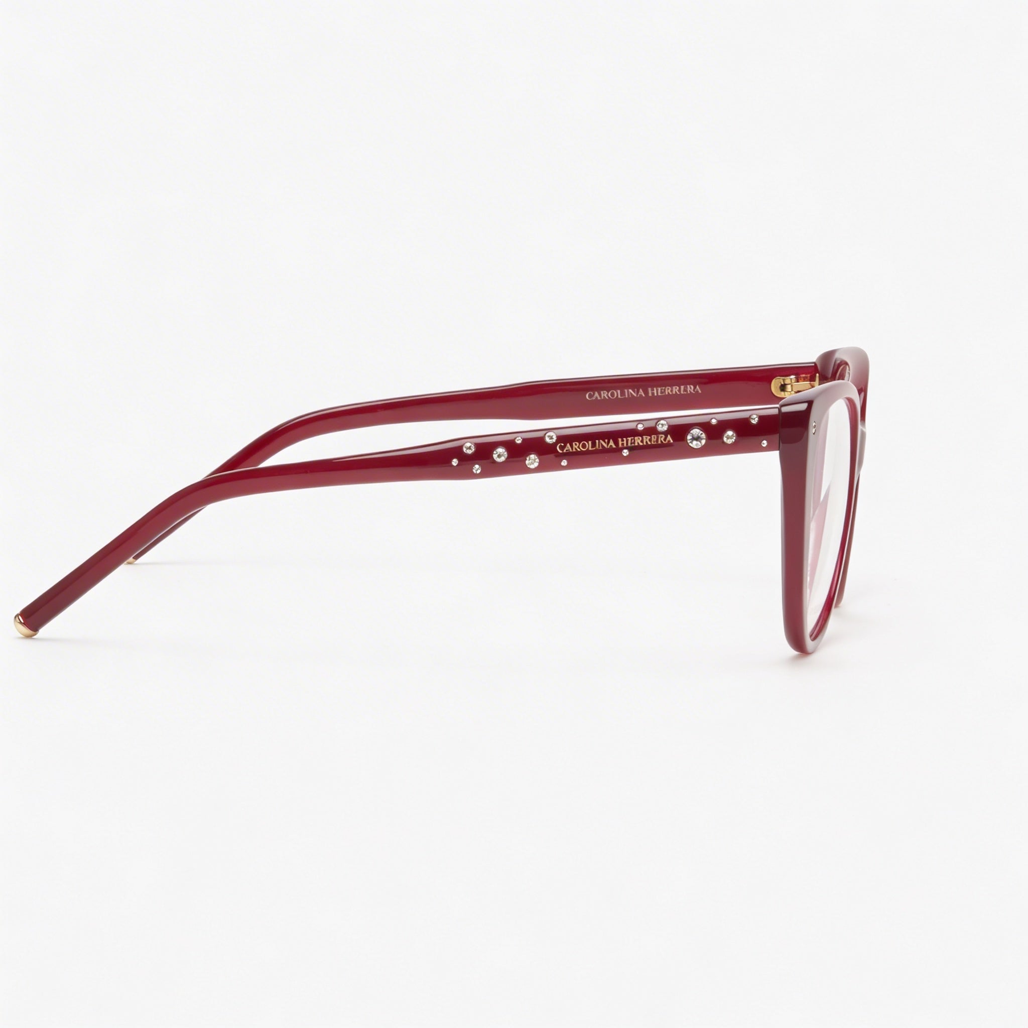 Carolina Herrera Her 0150 Women's Acetate Burgundy Modern Eyeglasses 53-16-145mm, Clear Demo Lenses, Prescription Ready, Photo 2