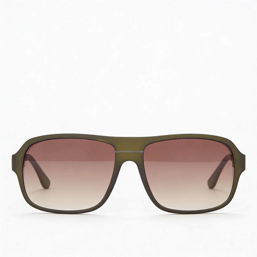 GUESS Men's Gg2105 Matte Light Green Gradient Plastic Frame Boxy Aviator Style Green Lens UV Protection Sunglasses 60mm