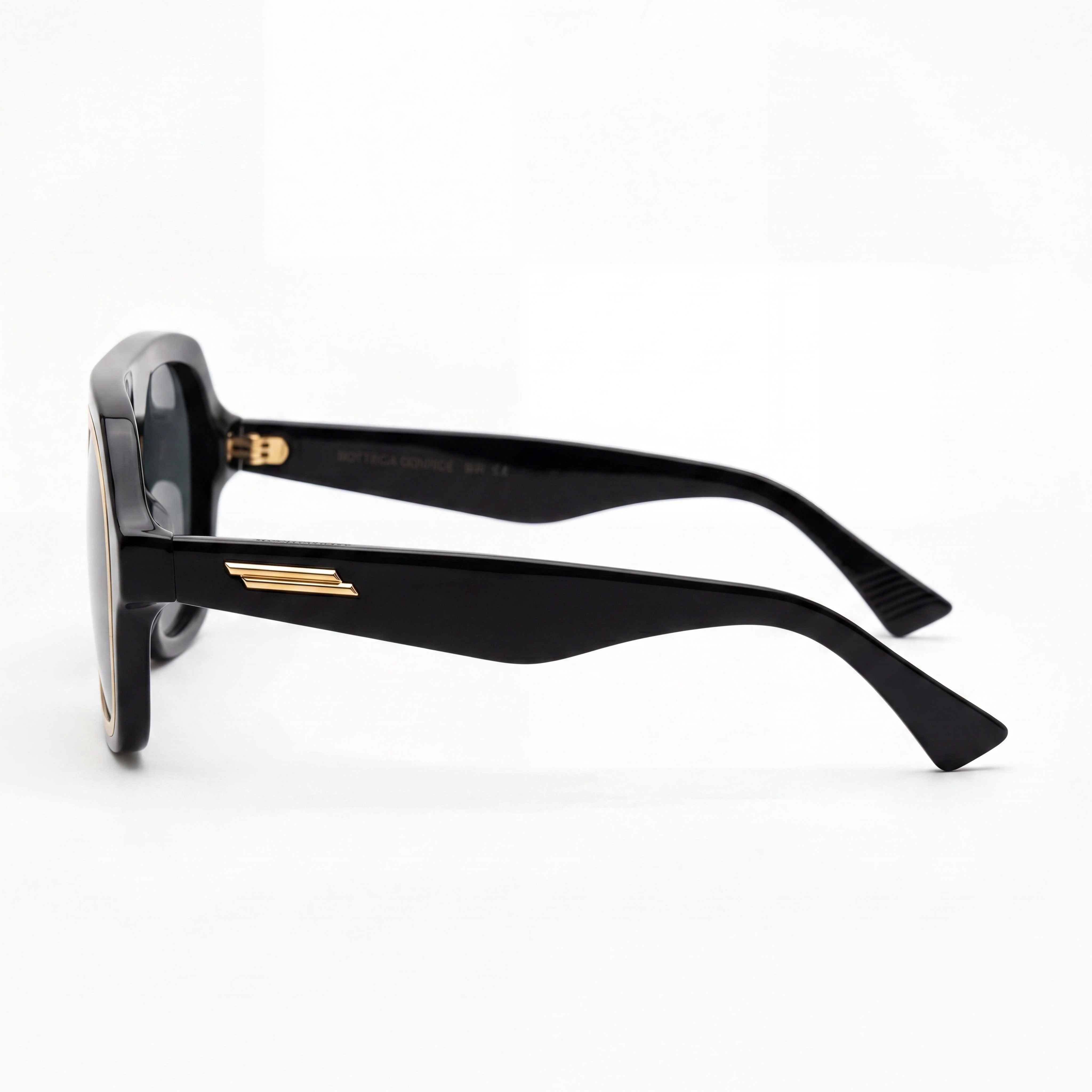 Bottega Veneta Men's Black Acetate Frame Sunglasses with Grey Non-Polarized Lenses and 100% UV Protection, Photo 3