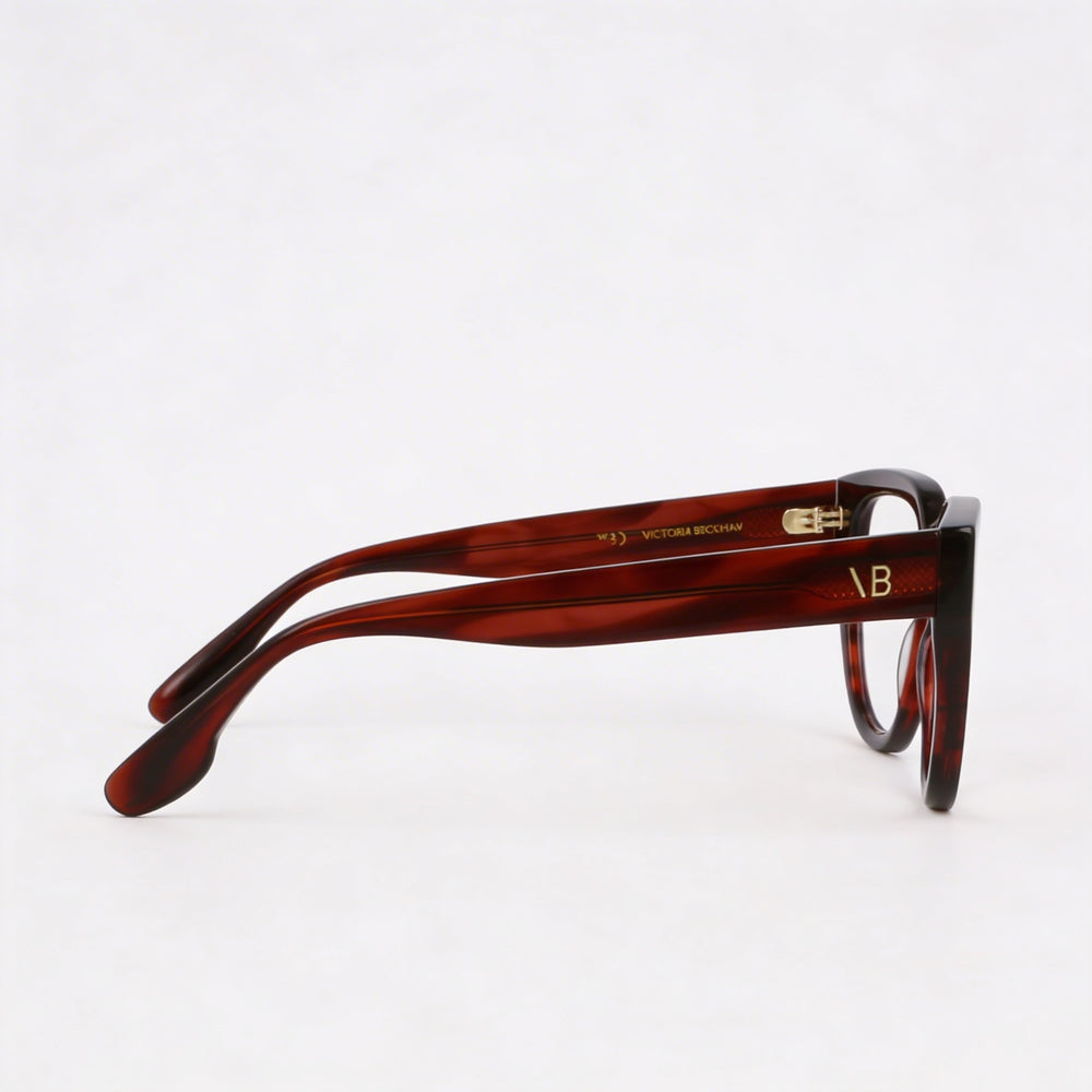Gafas graduadas Victoria Beckham Vb2674 para mujer, con rayas rojas y lentes transparentes de demostración, 53-17-140
