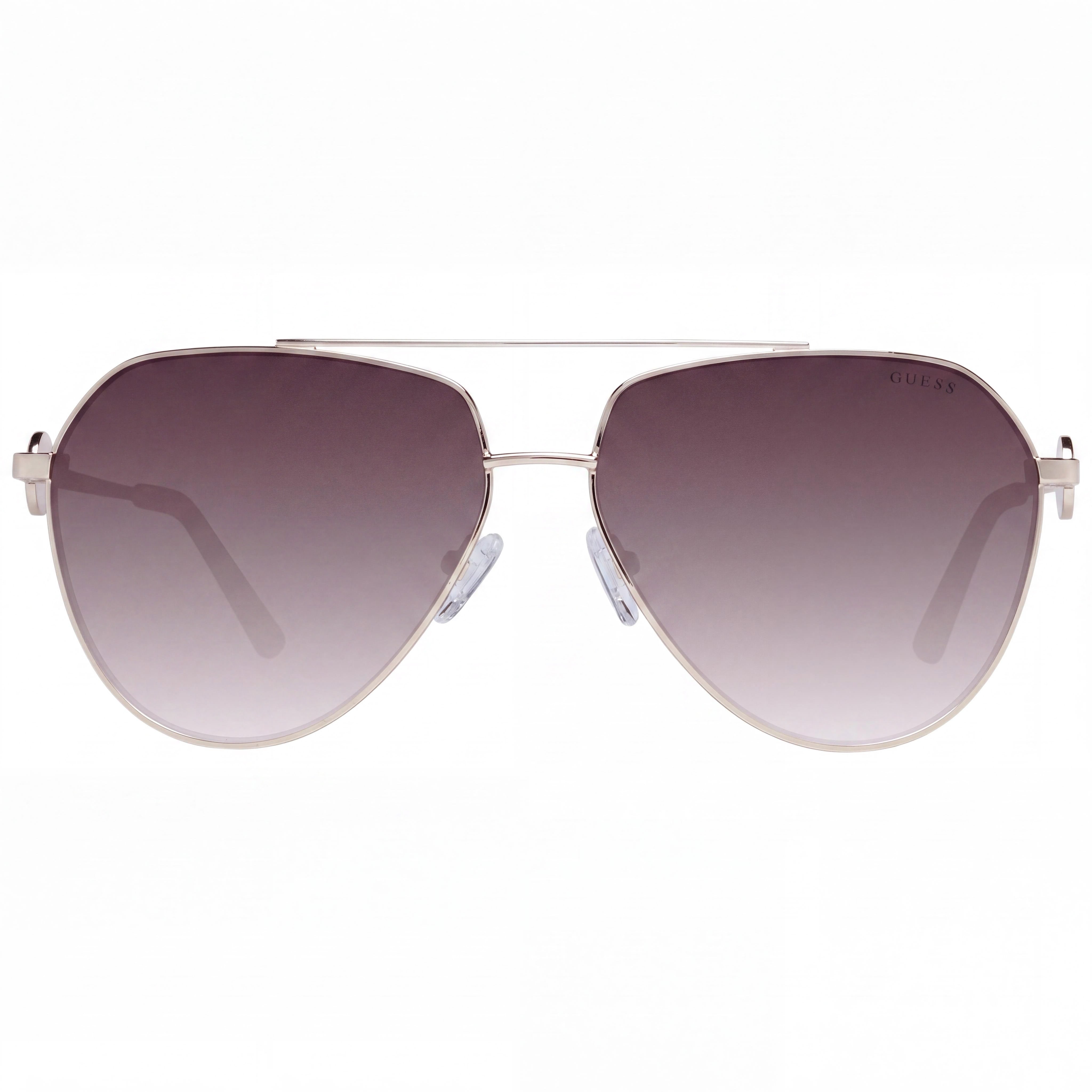 GUESS Women's GF6140 Gold Metal Pilot Sunglasses with Brown Gradient Lenses 100% UV Protection 62mm, Photo 2