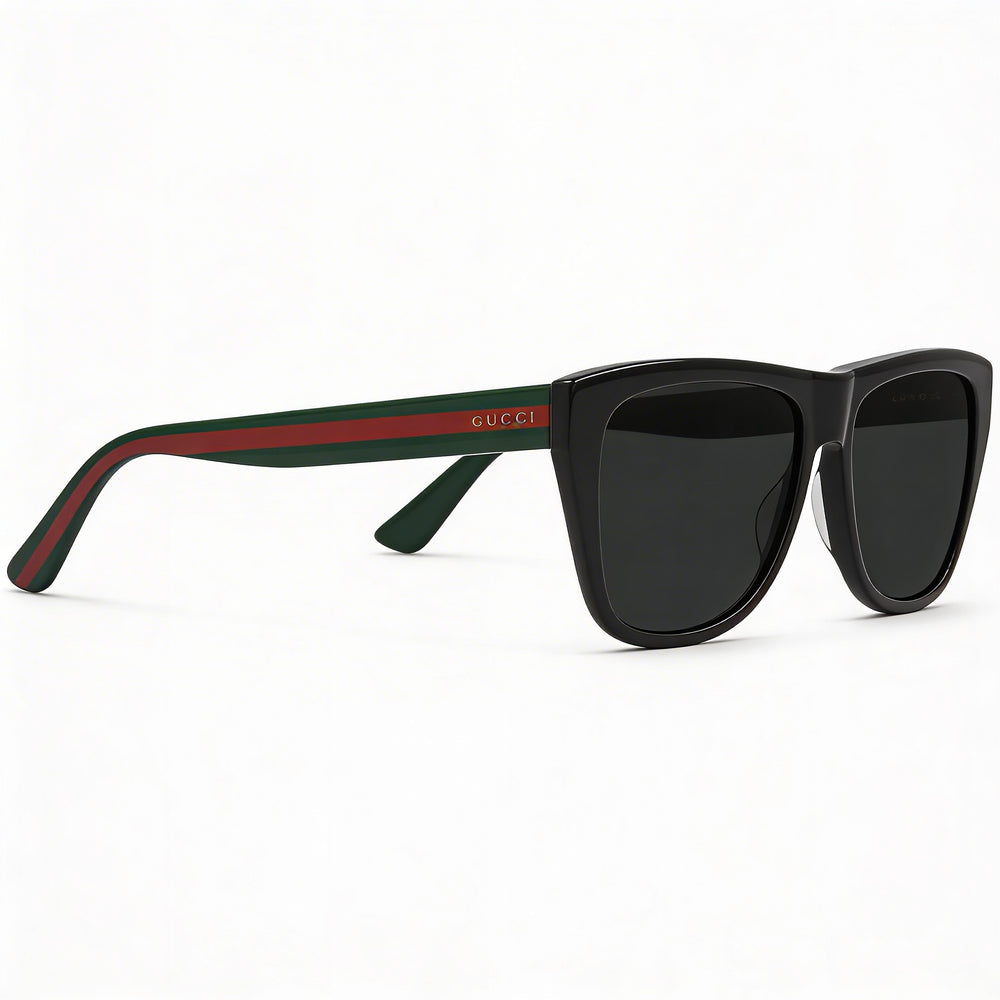 Gafas de sol unisex Gucci GG0926S con montura cuadrada de plástico, lentes UV, color negro, verde y gris, 57 mm
