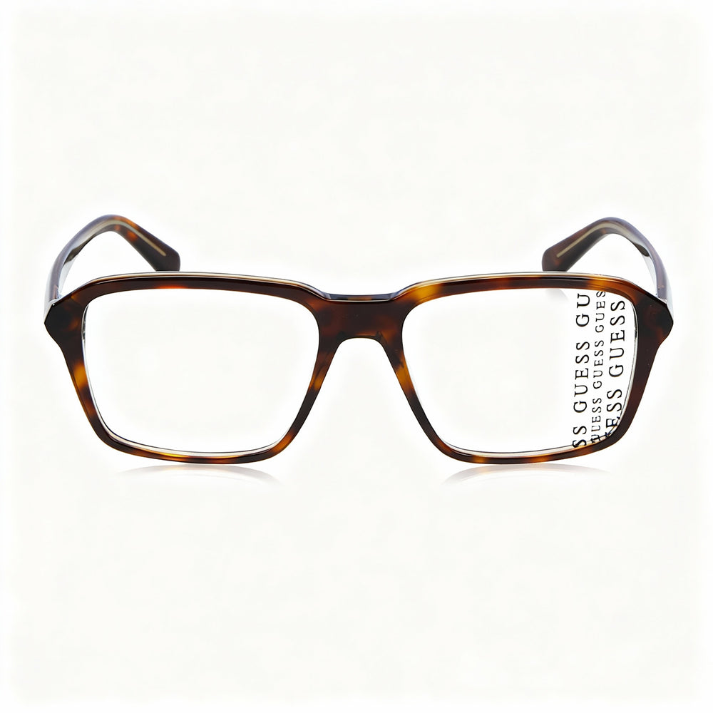 Monturas ópticas GUESS GU50073 para hombre, estilo casual, de plástico, no polarizadas, color Habana oscuro, 54 mm