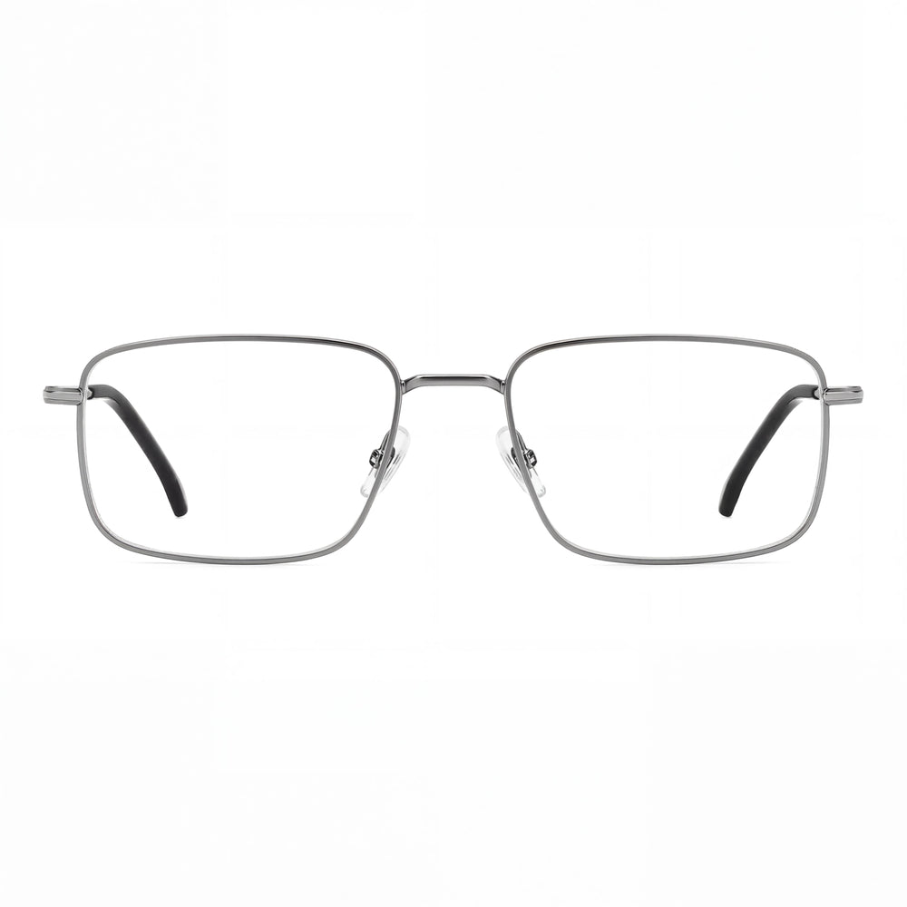 Carrera Casual 108977 Gafas Ópticas de Metal para Hombre, Ruthenium Mate, Negras, Lente de 53mm, Puente de 19mm, Patilla de 145mm