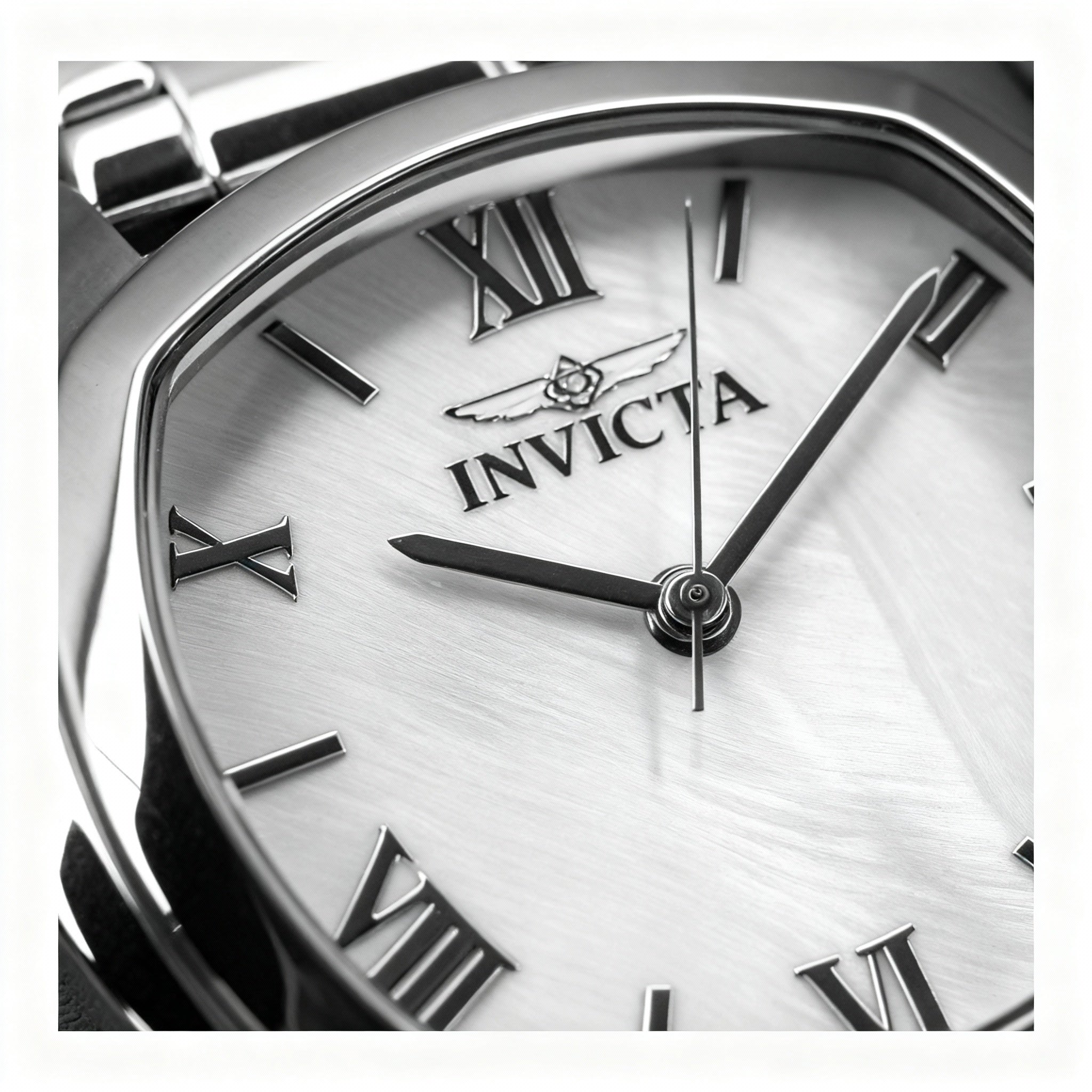 Invicta Classic Unisex Silver Stainless Steel Watch with Bezel Markings, Arabic Numerals & 30m Water Resistance