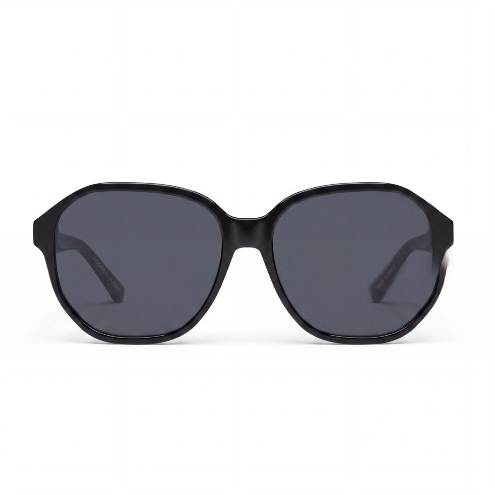 QUAY AUSTRALIA Guess Again Women's Black Injection Frame Smoke Polarized UV Protection Sunglasses 149mm