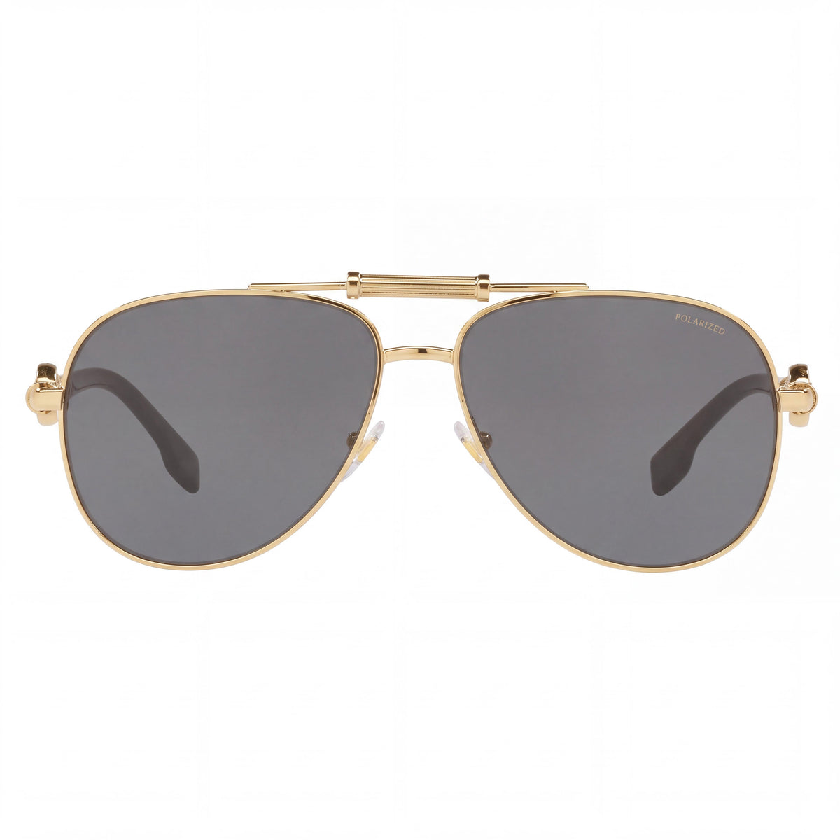 Versace Contemporary Unisex Gold Metal Pilot Frame Polarized Grey Mirror Sunglasses 59mm UV Protection, Photo 2
