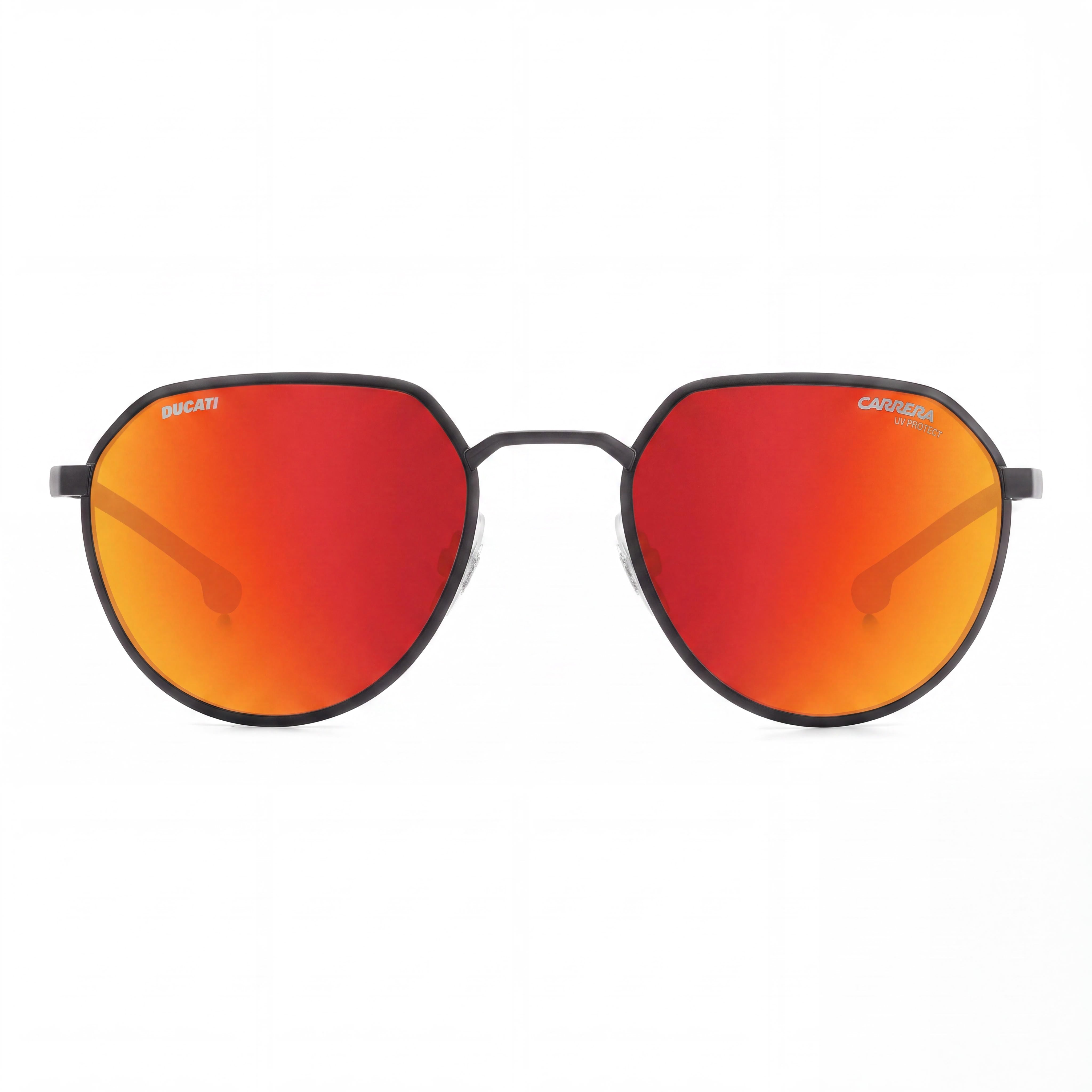 Carrera Carduc 036/S Round Geometrical Lightweight Foldable Women's Matte Black Red Multilayer 52mm Sunglasses, Photo 2