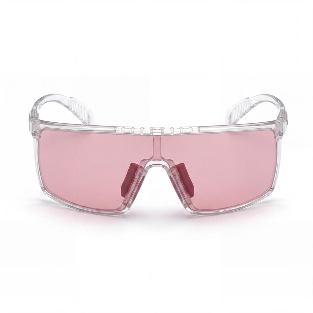 Gafas de sol adidas Modern Unisex de Plástico con Marco Rosa Cristal, Lentes Fotocromáticas de Burdeos a Gris no Polarizadas con Protección UV de 128mm