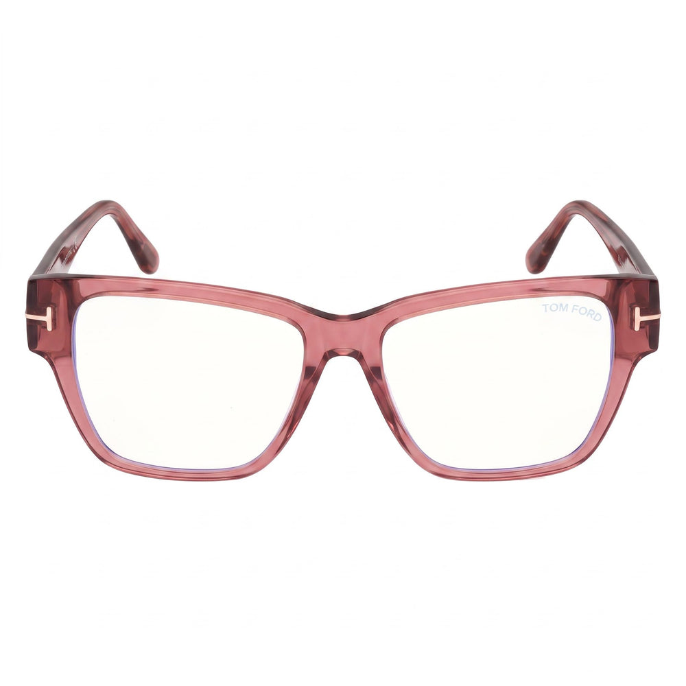 Tom Ford Ft5745-b Gafas Cuadradas de Plástico Transparente Rosa Antiguo con Bloqueo de Luz Azul para Mujer 54mm