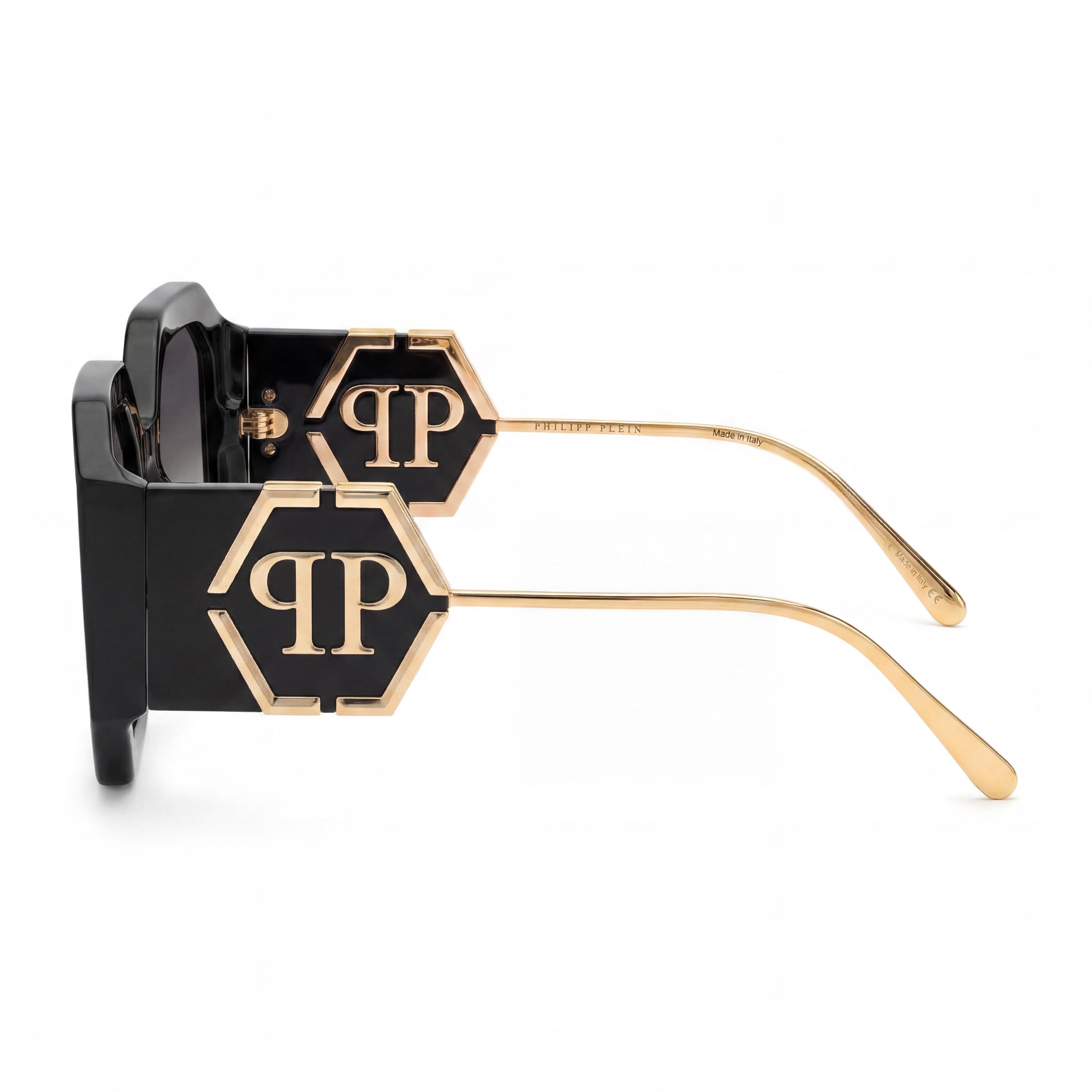Gafas de sol Philipp Plein Spp067 para mujer con montura de acetato en negro brillante y lentes degradadas ahumadas de 54 mm, Photo 3
