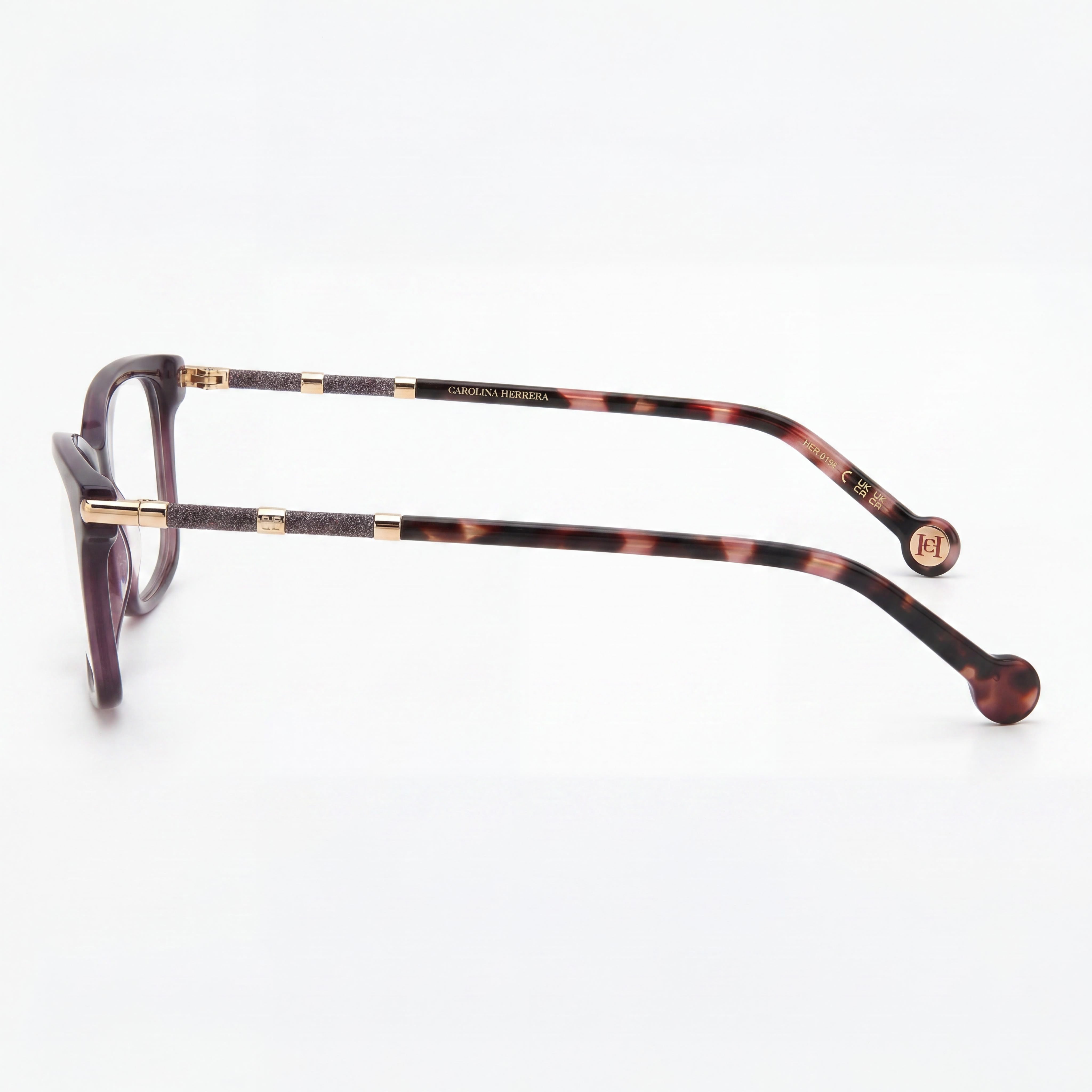 Carolina Herrera HER 0198 Women's Classic Style Violet Havana Plastic Frame Non-Polarized Eyewear 53mm, Photo 3