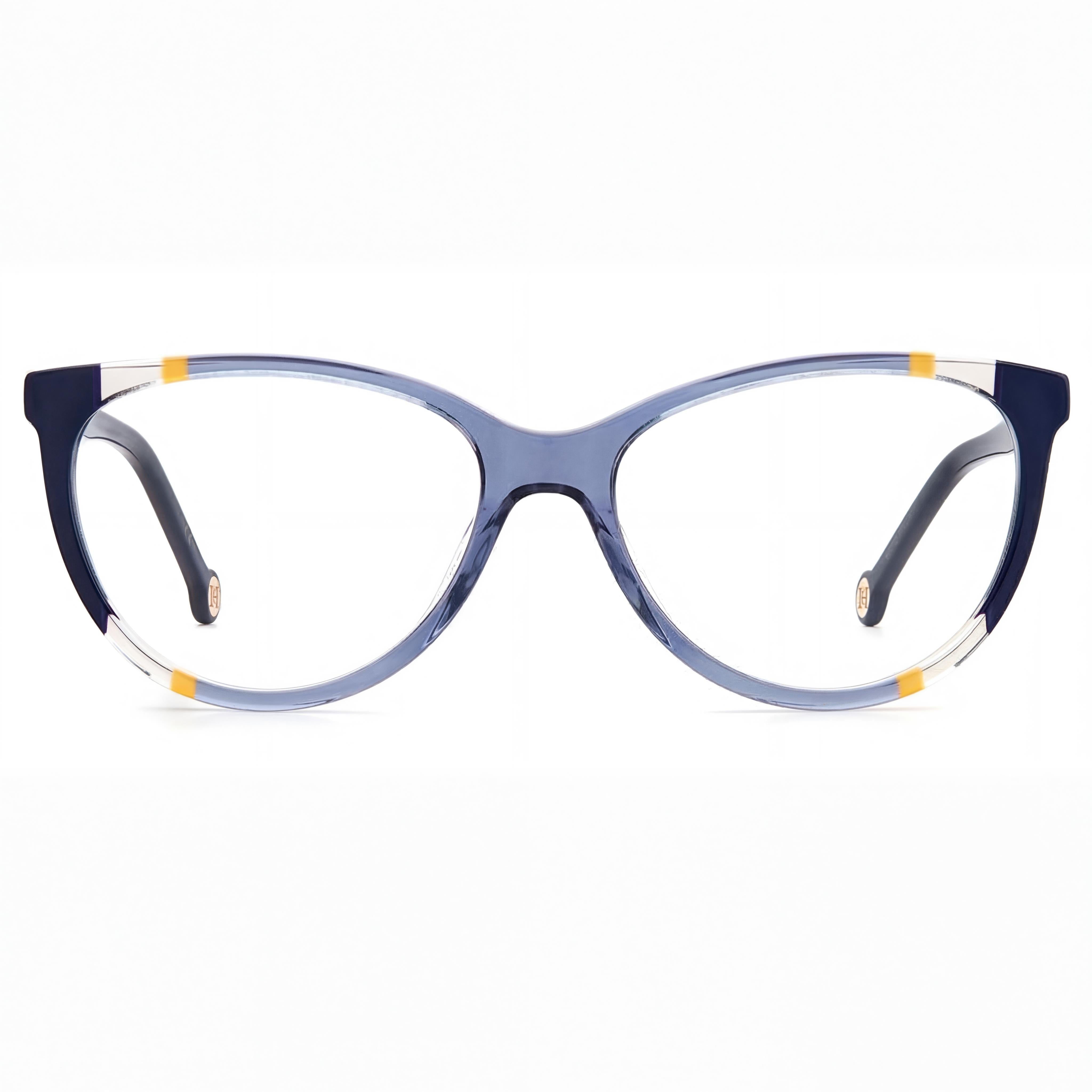 Carolina Herrera CH 0064 Gafas ópticas de acetato azul y naranja para mujer con , tamaño 55-16-145 mm, Photo 2