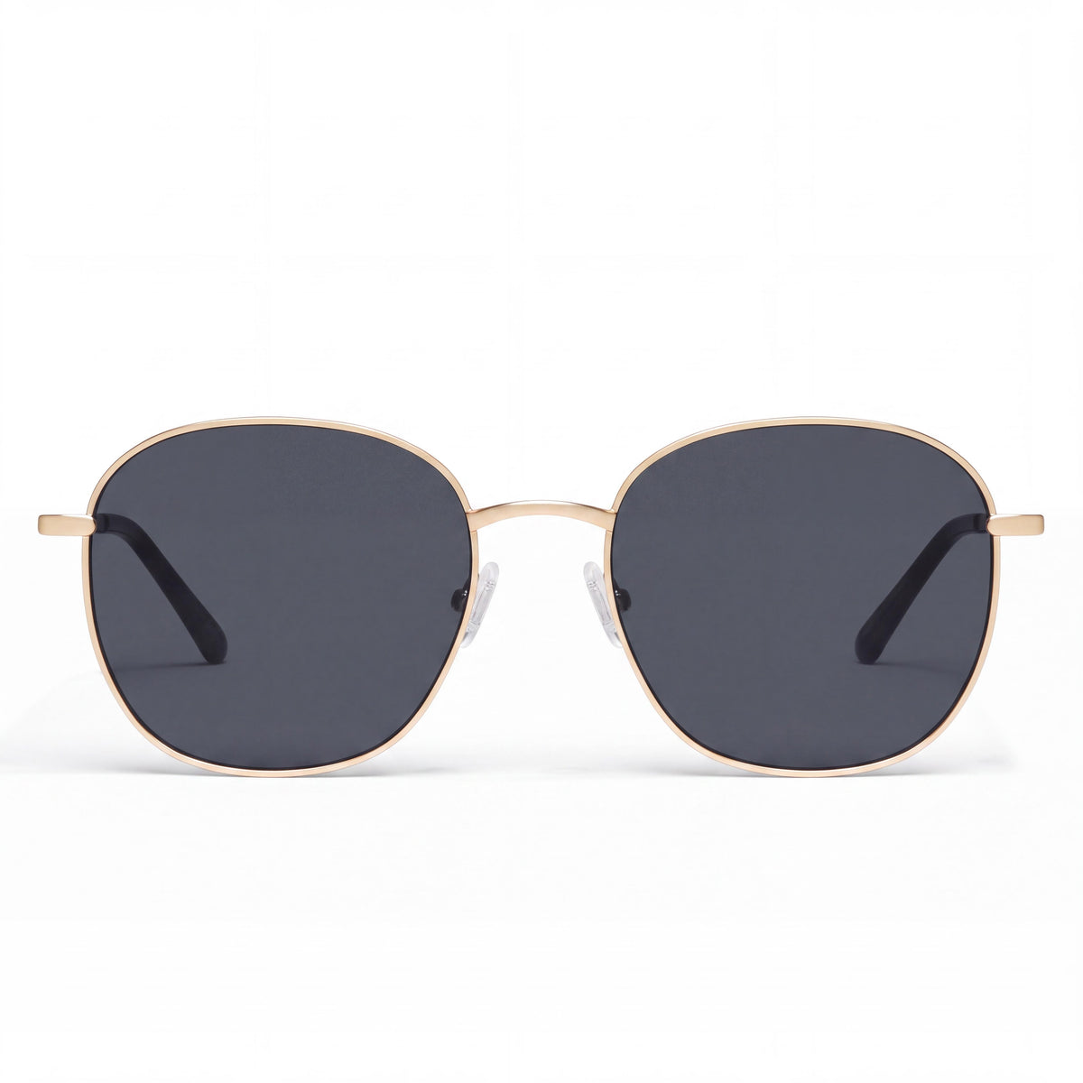 QUAY AUSTRALIA Jezabell Women's Oversized Round Gold Metal Black Light Black Polarized UV Protection Sunglasses 57mm, Photo 2