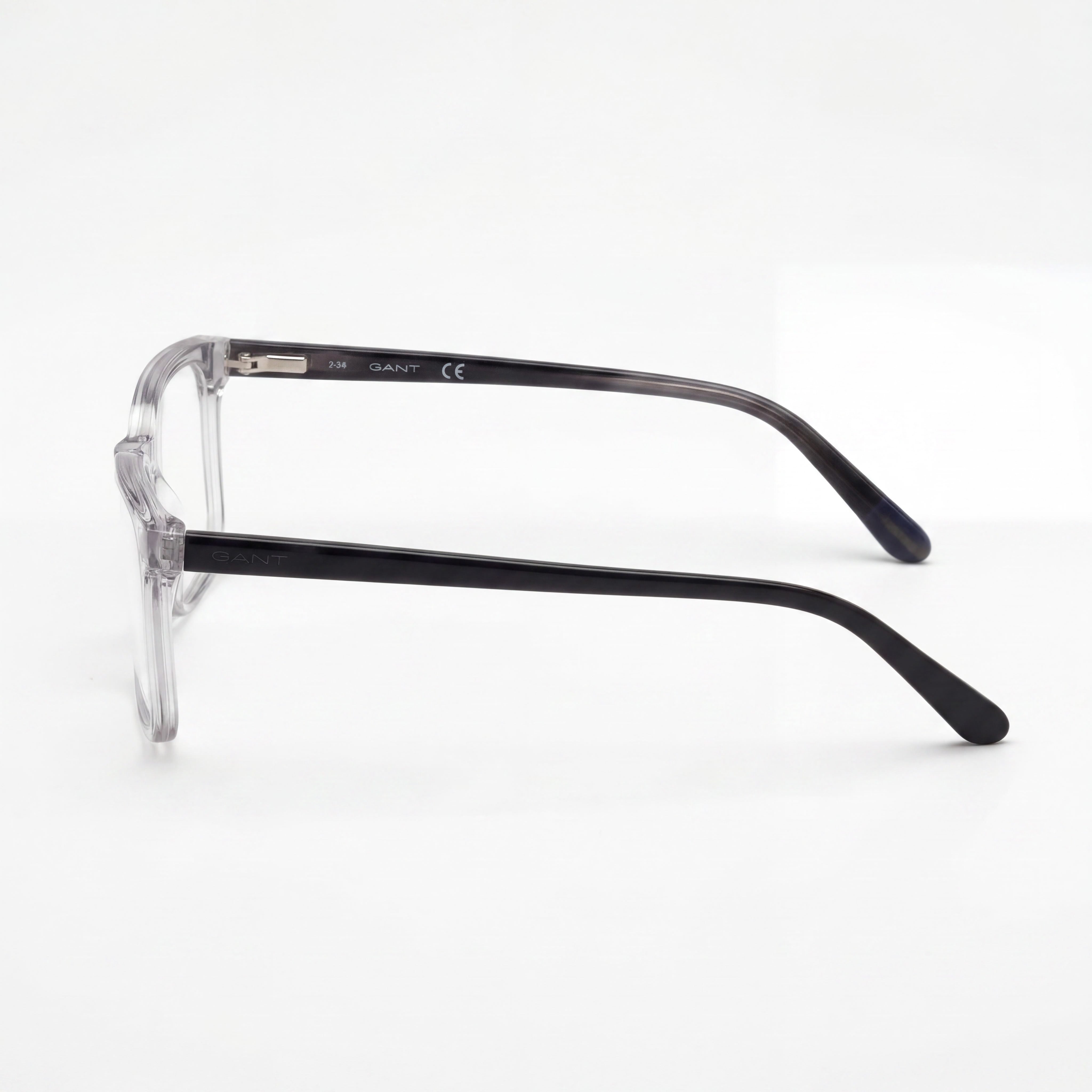 Gafas clásicas GANT para hombre con montura de plástico gris-negro y lentes de policarbonato sin graduar de 53 mm, Photo 2