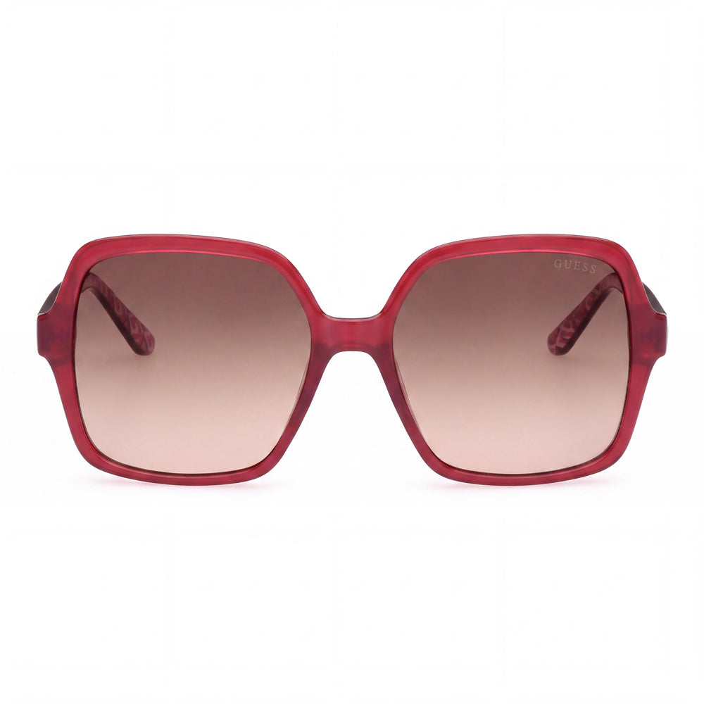 GUESS Unisex Square Full Rim Composite Frame Polycarbonate Lens Shiny Bordeaux UV 400 Sunglasses 57mm