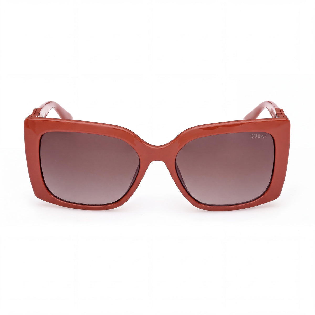GUESS GU00265-H Women's Shiny Dark Orange Plastic Frame Gradient Brown Non-Polarized UV 400 Sunglasses 55mm, Photo 2
