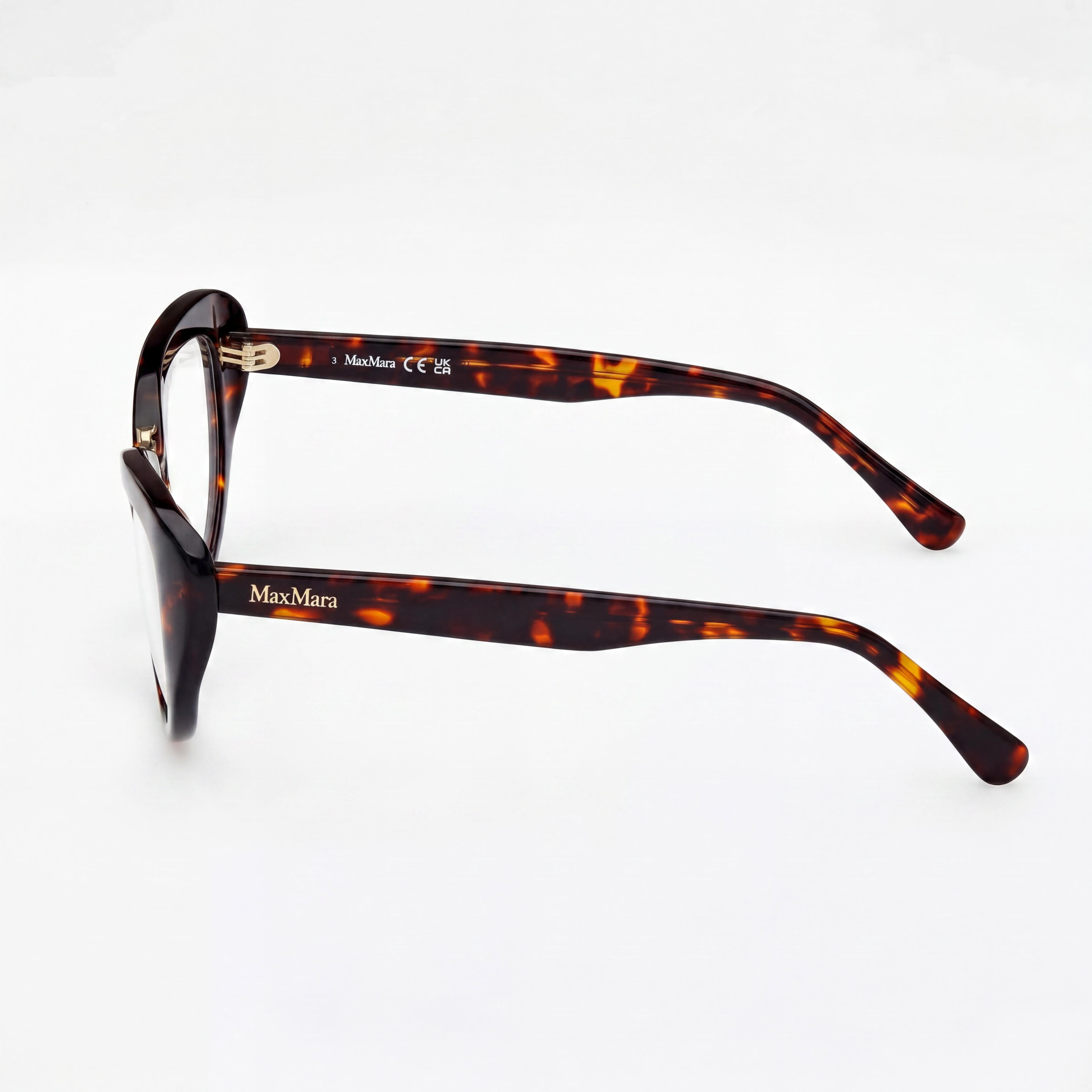 MaxMara MM5109-B Women's Dark Havana Plastic Frame Eyewear with 16mm Bridge and 145mm Temples, Photo 3