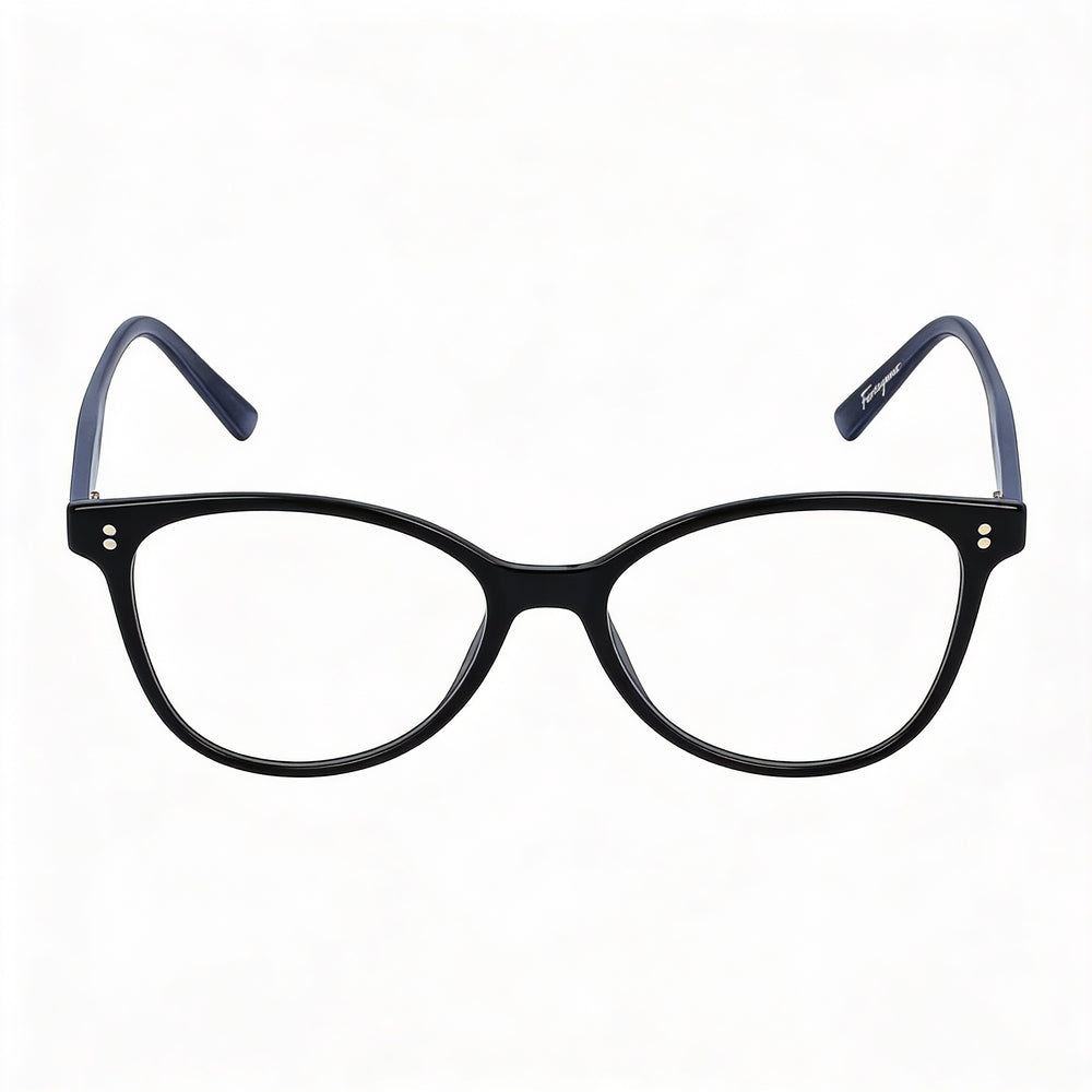 Salvatore Ferragamo SF2948 Women's Modern Cat Eye Full-Rim Plastic Demo Eyeglasses Black/Grey Marble 54mm