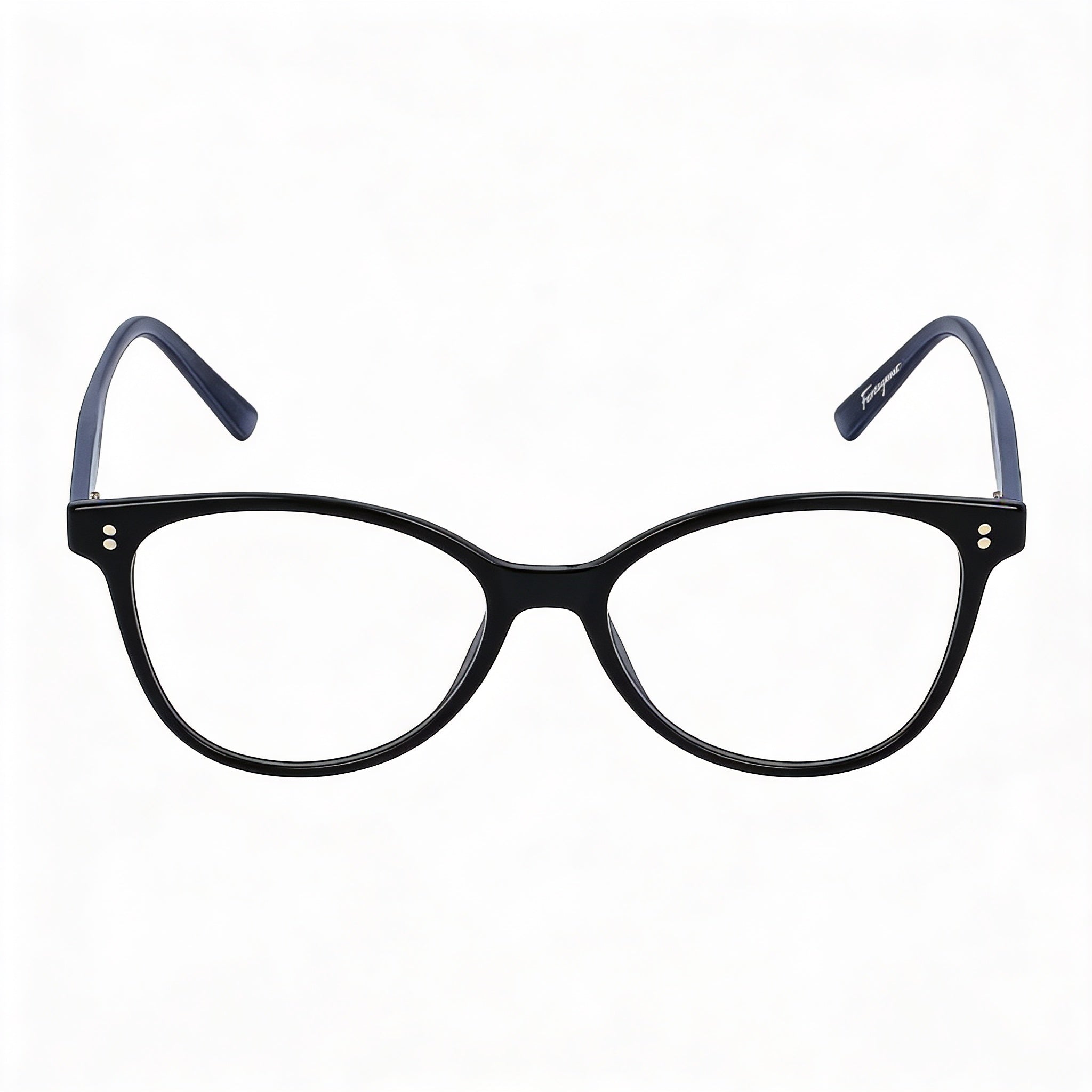 Salvatore Ferragamo SF2948 Women's Modern Cat Eye Full-Rim Plastic Demo Eyeglasses Black/Grey Marble 54mm, Photo 2