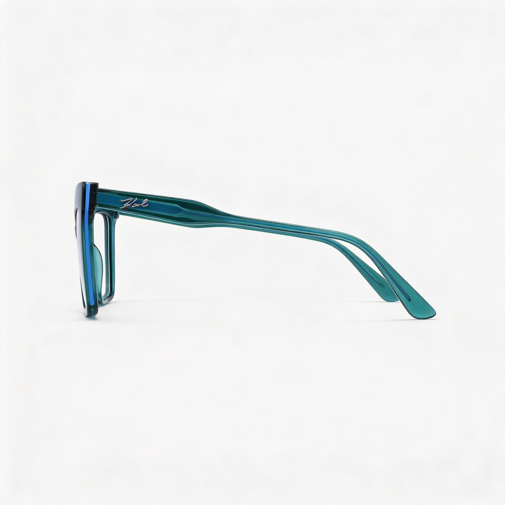 KARL LAGERFELD Modern KL6136 Sunglasses for Women with Injected Frame, Petrol Color, and Polycarbonate Lenses 51mm