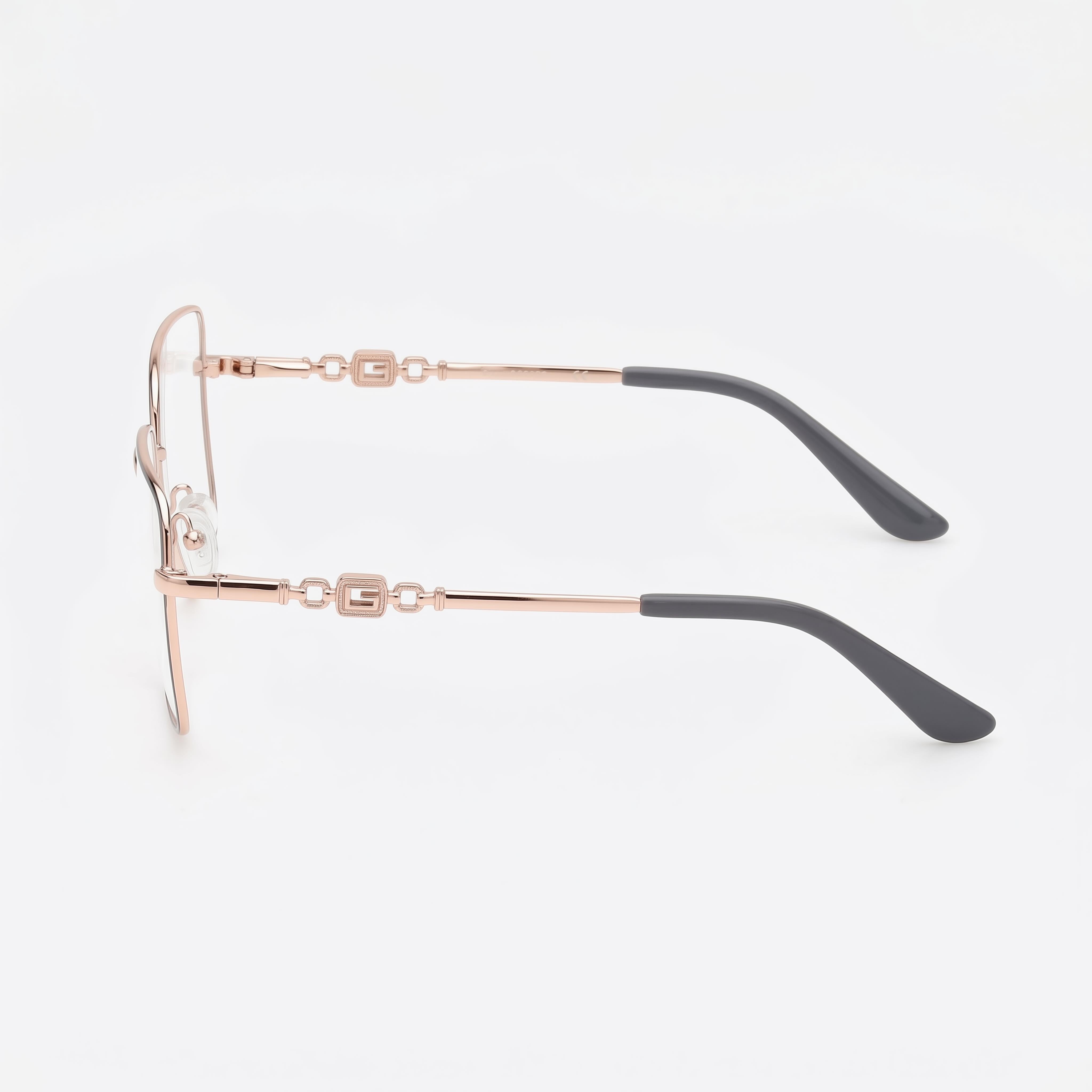 GUESS Gu2953 Women's Shiny Grey Metal Eyewear Frame, Lens Width 140, Bridge Width 17, Temple Length 46, Photo 2